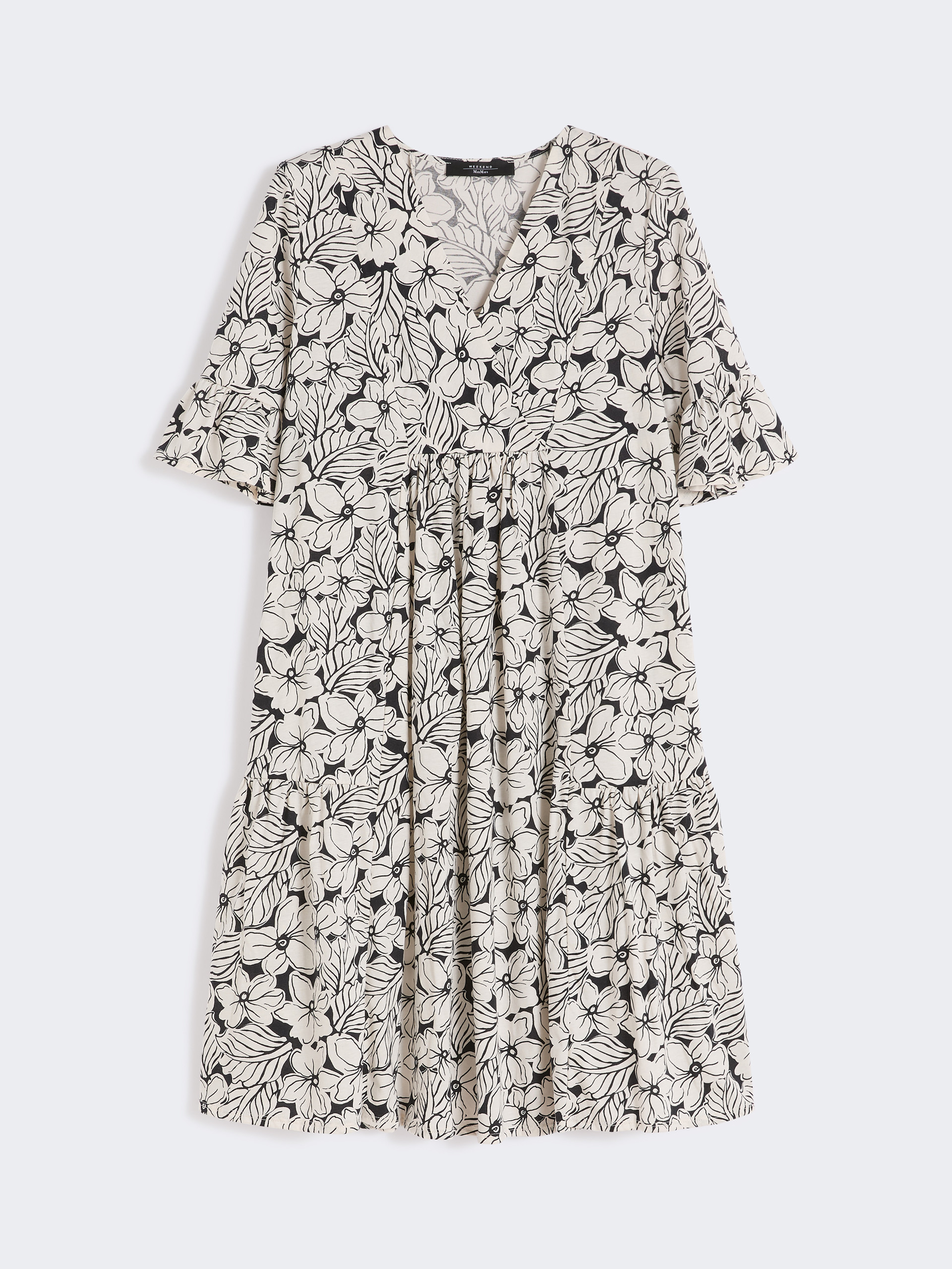 Printed cotton jersey dress - BLACK - Weekend Max Mara - 5