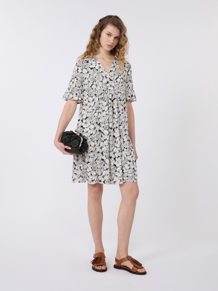 Printed cotton jersey dress - BLACK - Weekend