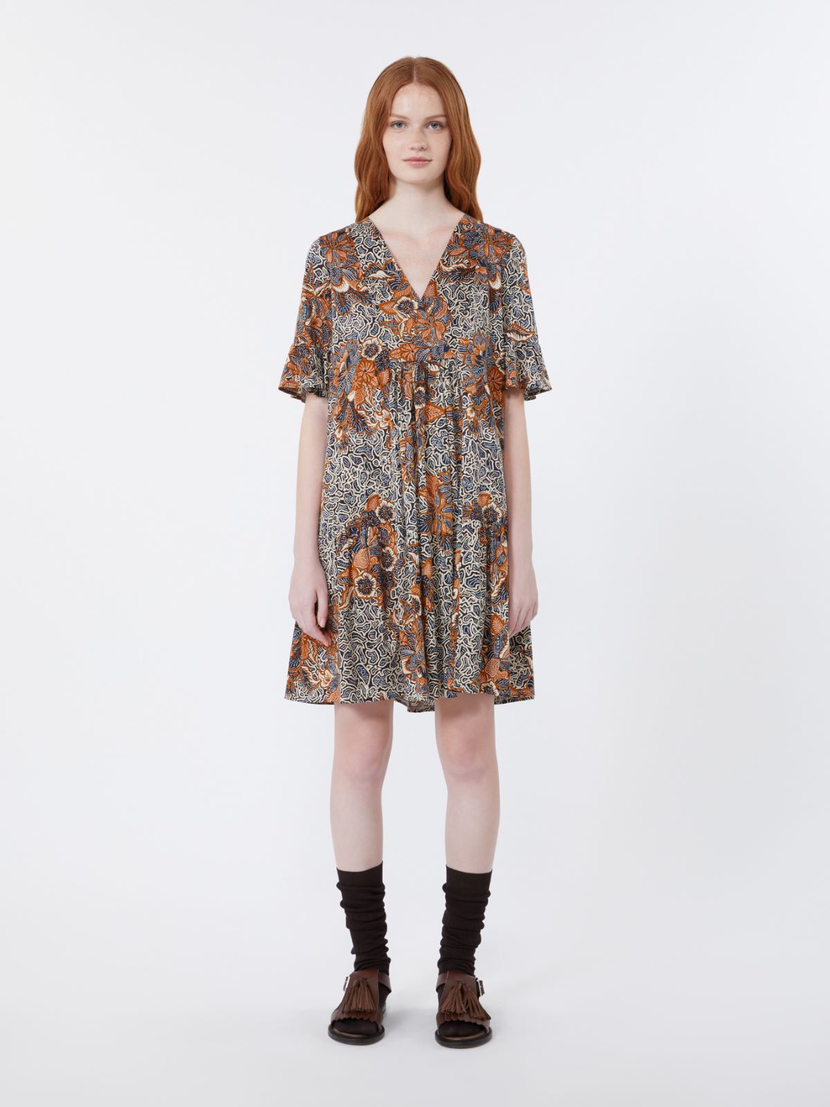 Printed cotton jersey dress - NAVY - Weekend - 2