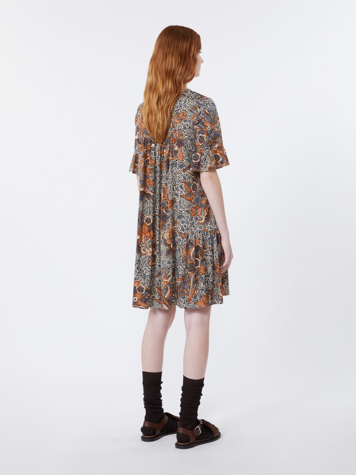 Printed cotton jersey dress - NAVY - Weekend - 3