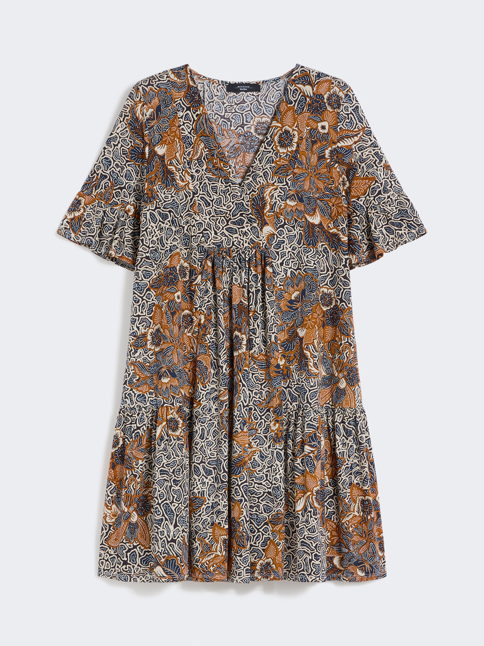 Printed cotton jersey dress - NAVY - Weekend Max Mara - 6