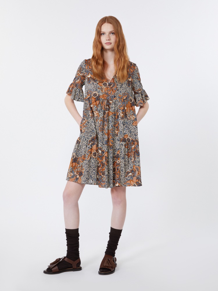 Printed cotton jersey dress - NAVY - Weekend