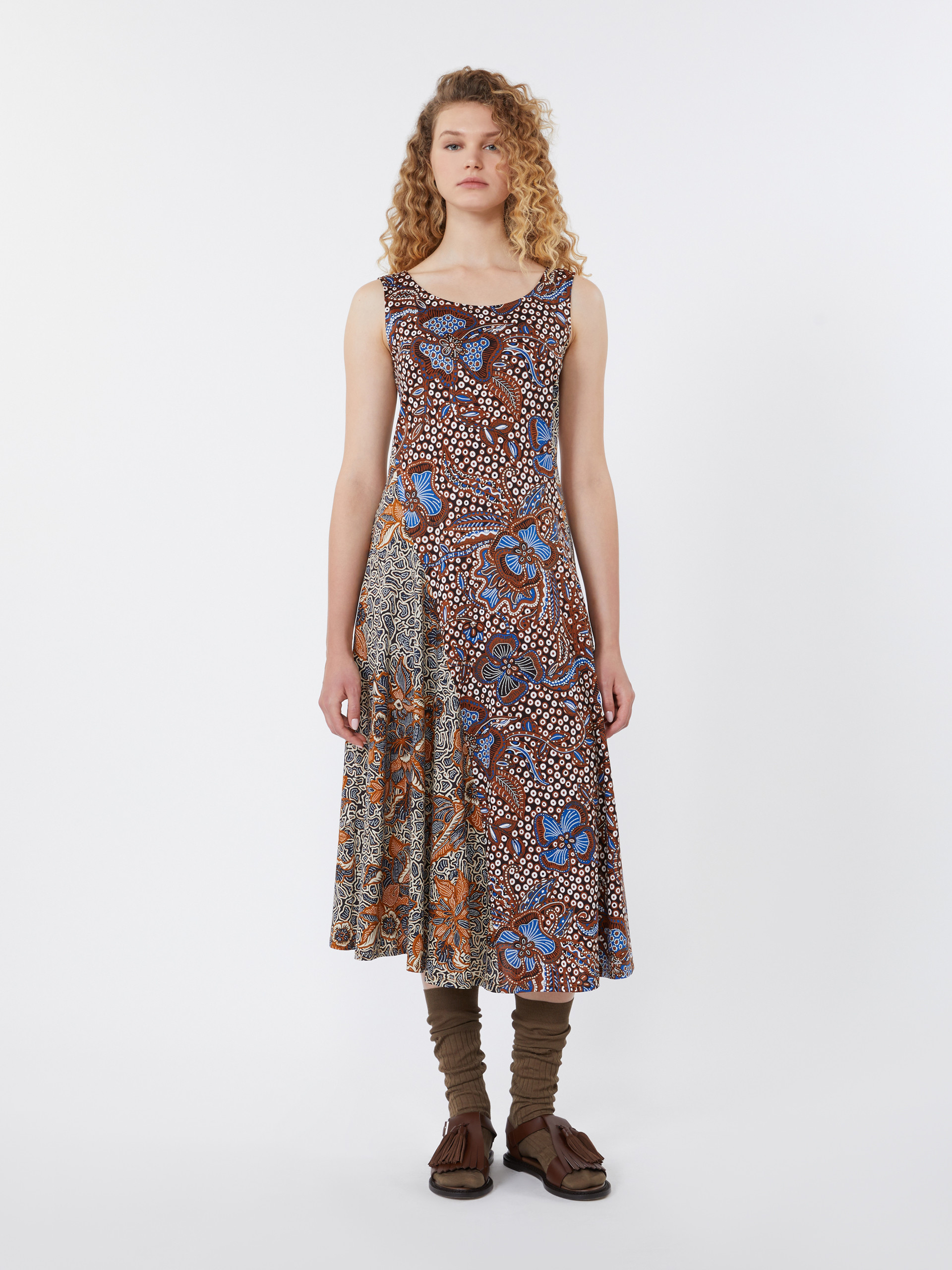 Printed jersey midi dress - TOBACCO - Weekend Max Mara - 2