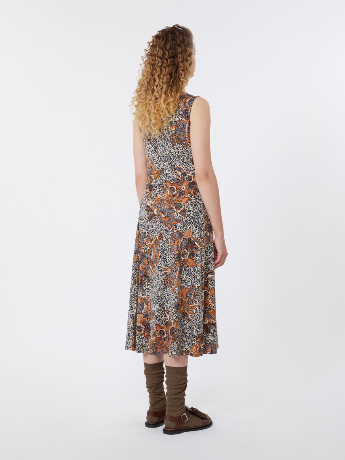 Printed jersey midi dress - TOBACCO - Weekend - 3