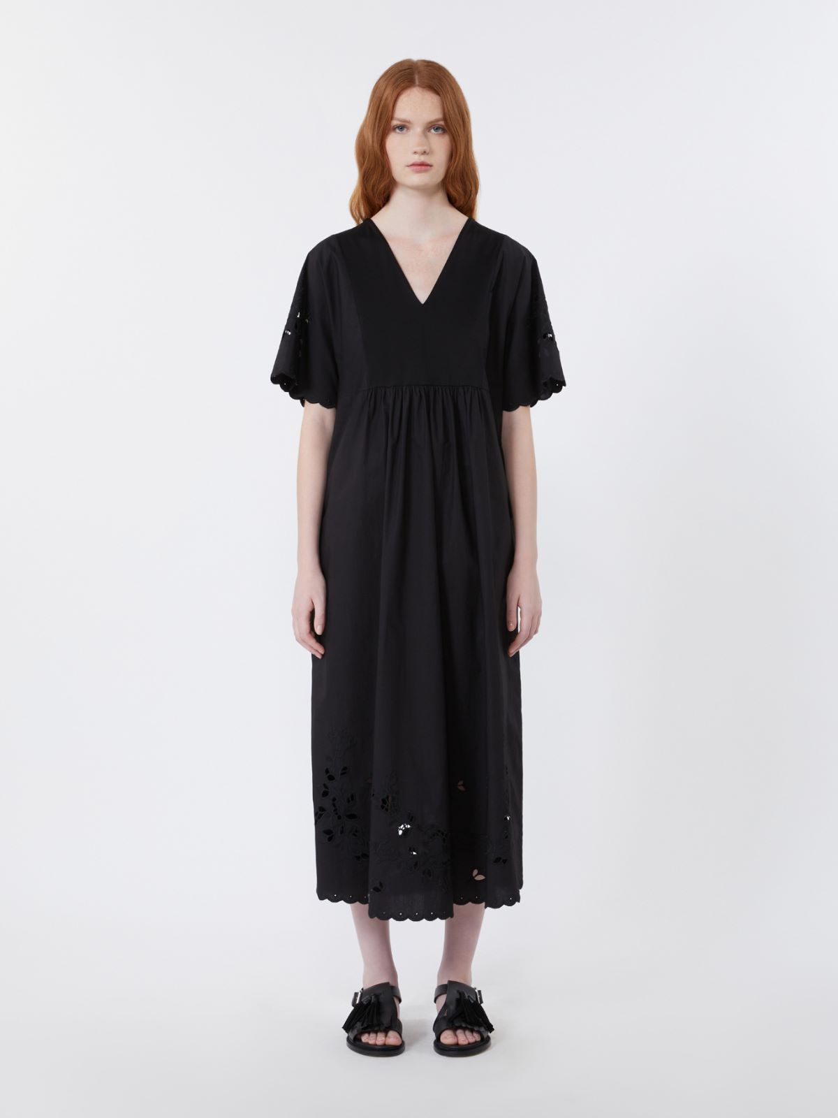 Cotton poplin and jersey dress - BLACK - Weekend - 2