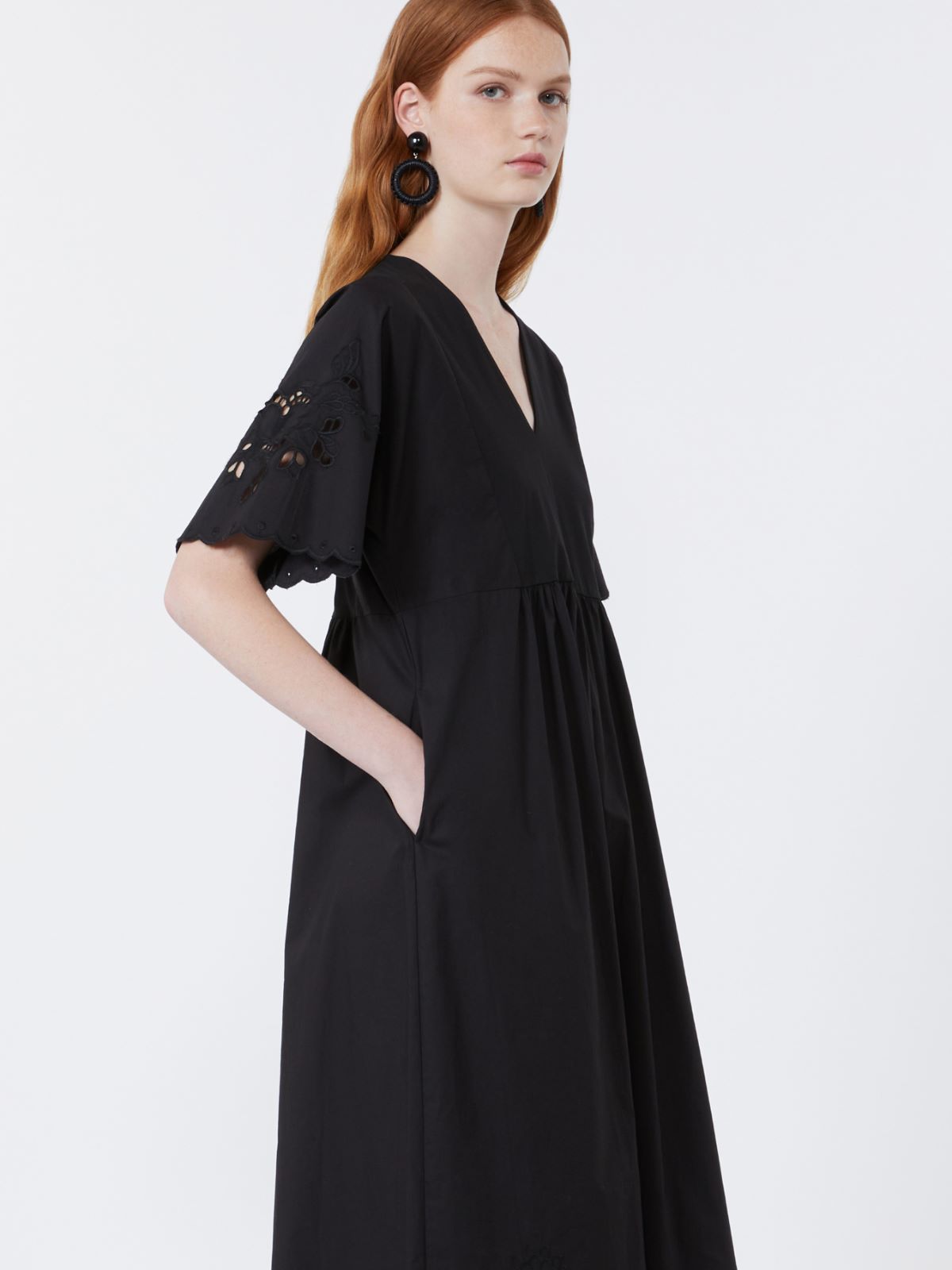 Cotton poplin and jersey dress - BLACK - Weekend - 4