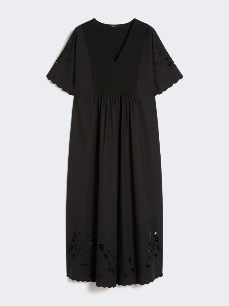 Cotton poplin and jersey dress - BLACK - Weekend - 6