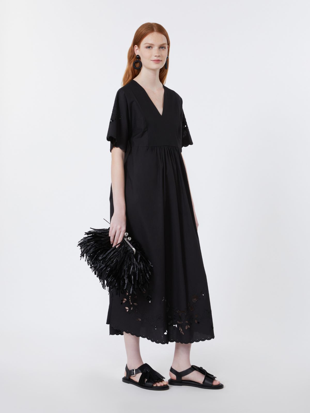Cotton poplin and jersey dress - BLACK - Weekend