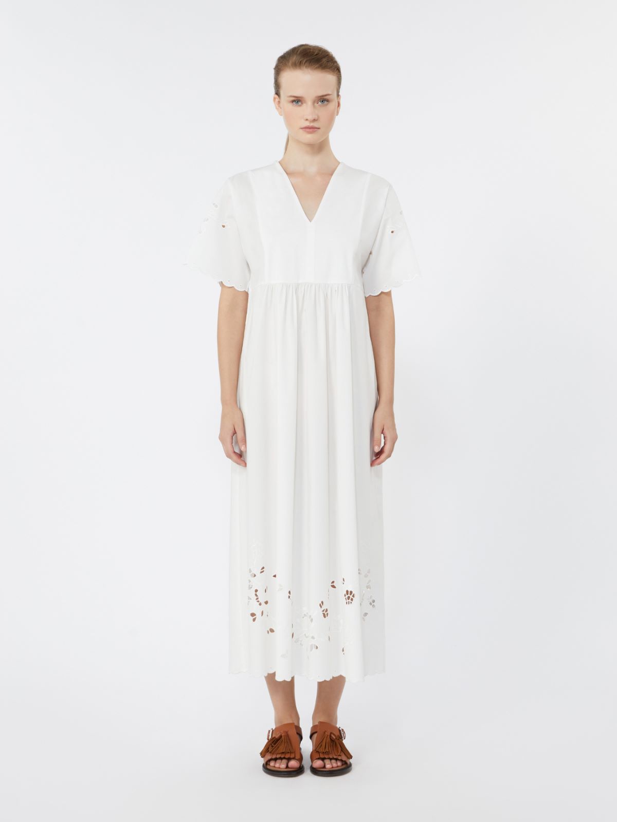 Cotton poplin and jersey dress - WHITE - Weekend - 2