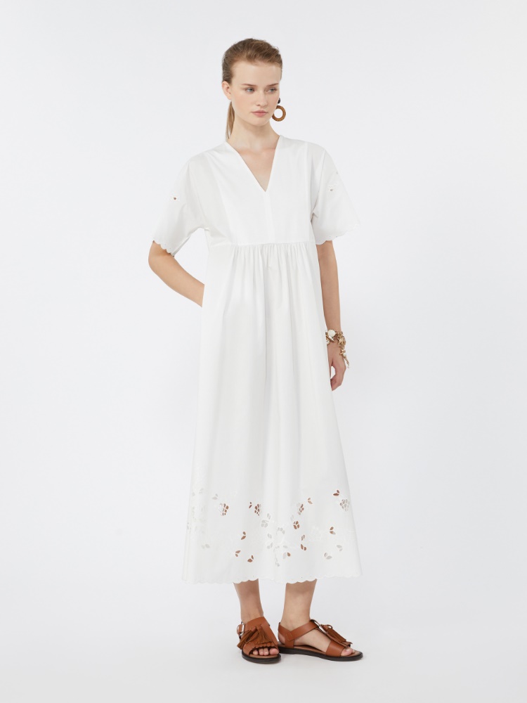 Cotton poplin and jersey dress - WHITE - Weekend