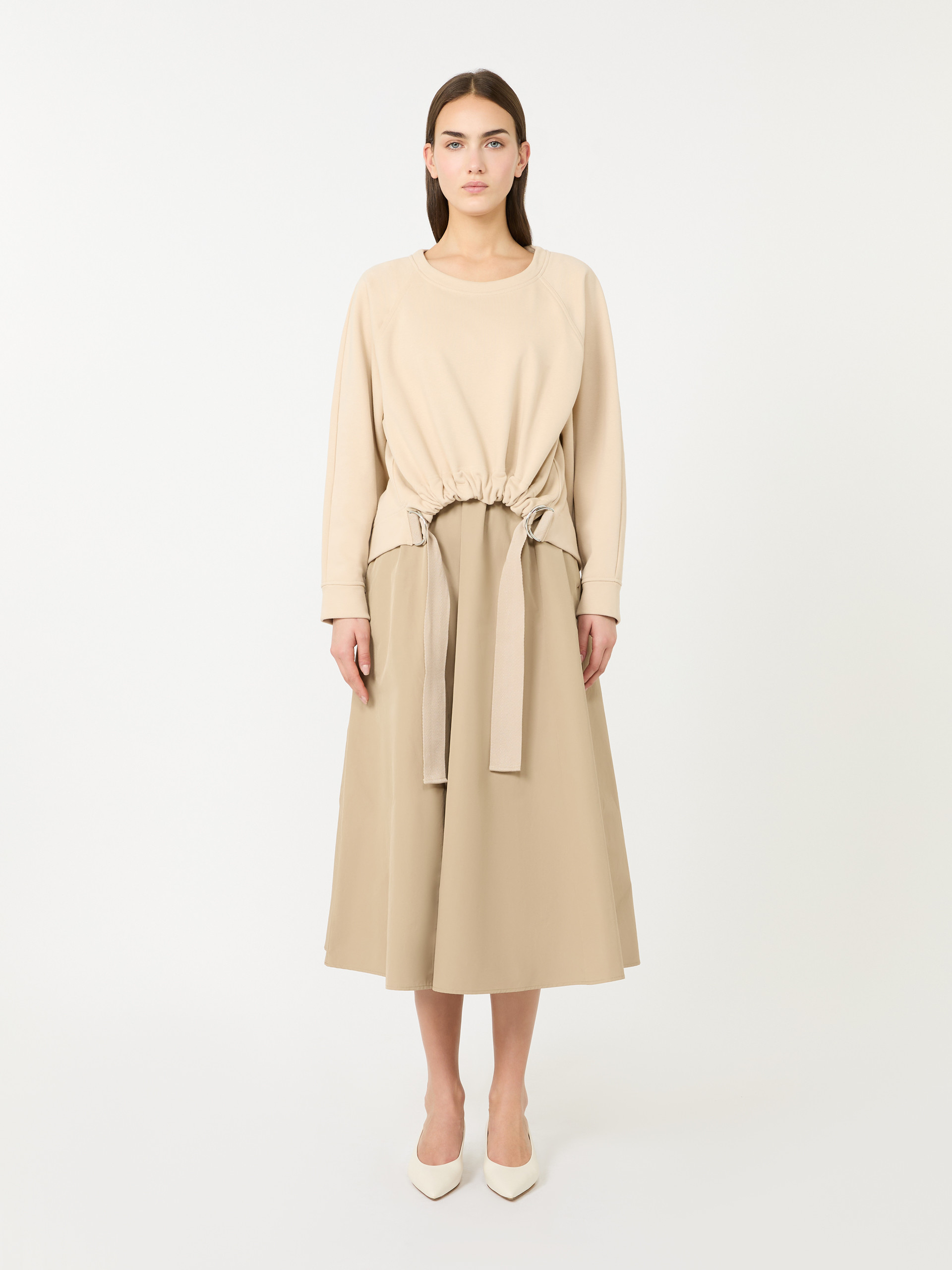 Technical fabric and cotton dress - HAZELNUT BROWN - Weekend Max Mara - 2