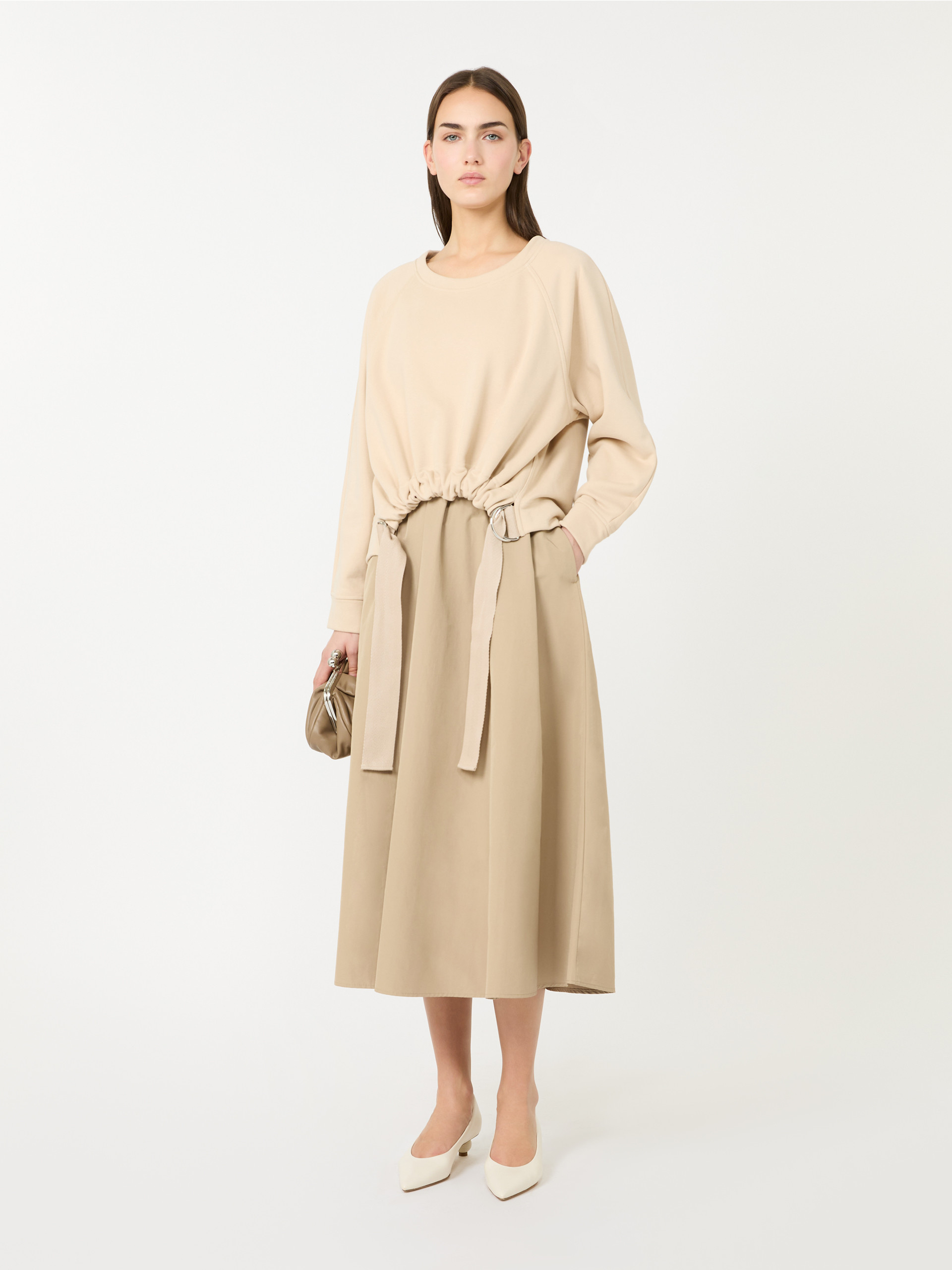 Technical fabric and cotton dress - HAZELNUT BROWN - Weekend Max Mara