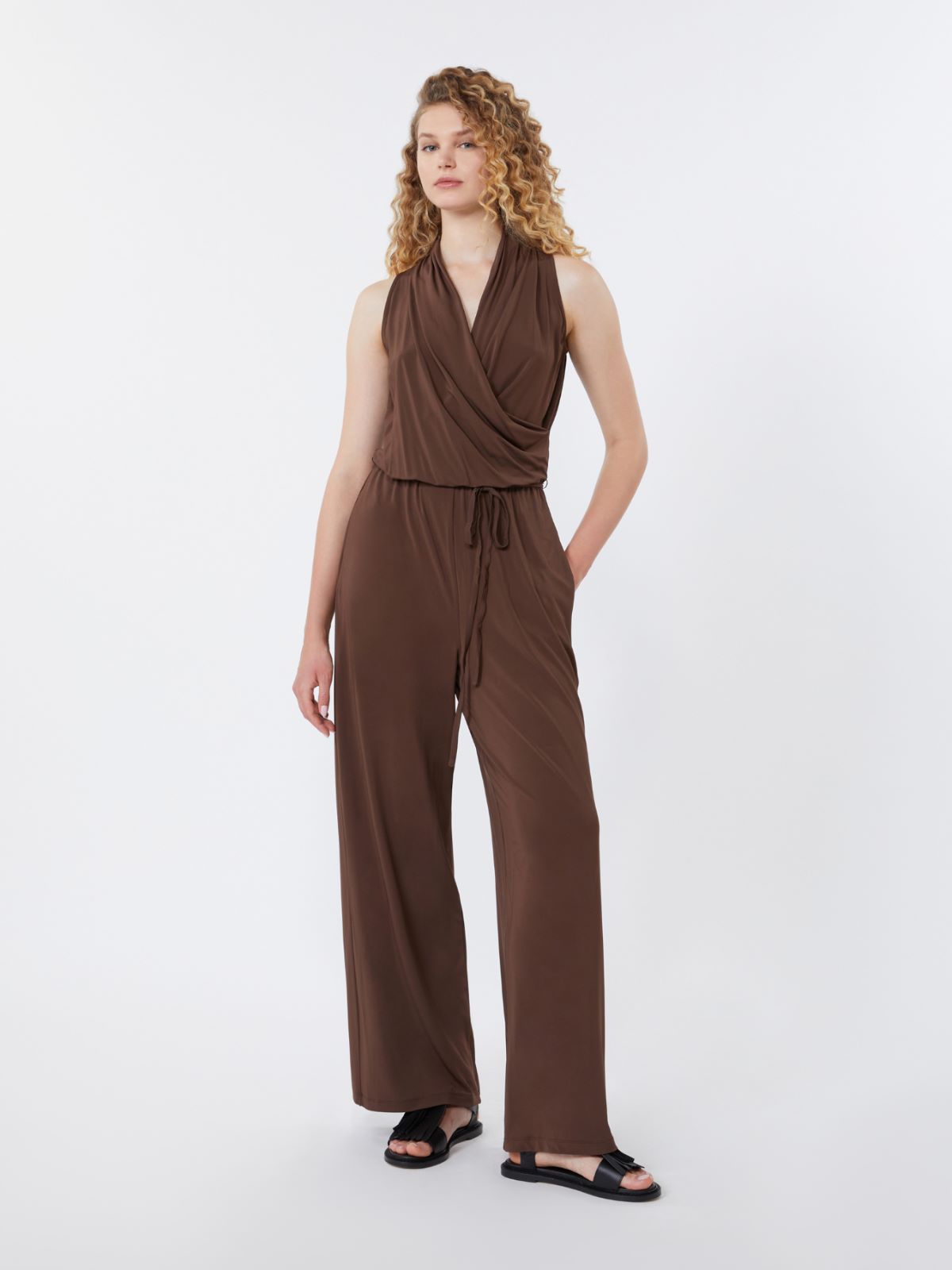 Viscose jersey jumpsuit - CHOCOLATE - Weekend