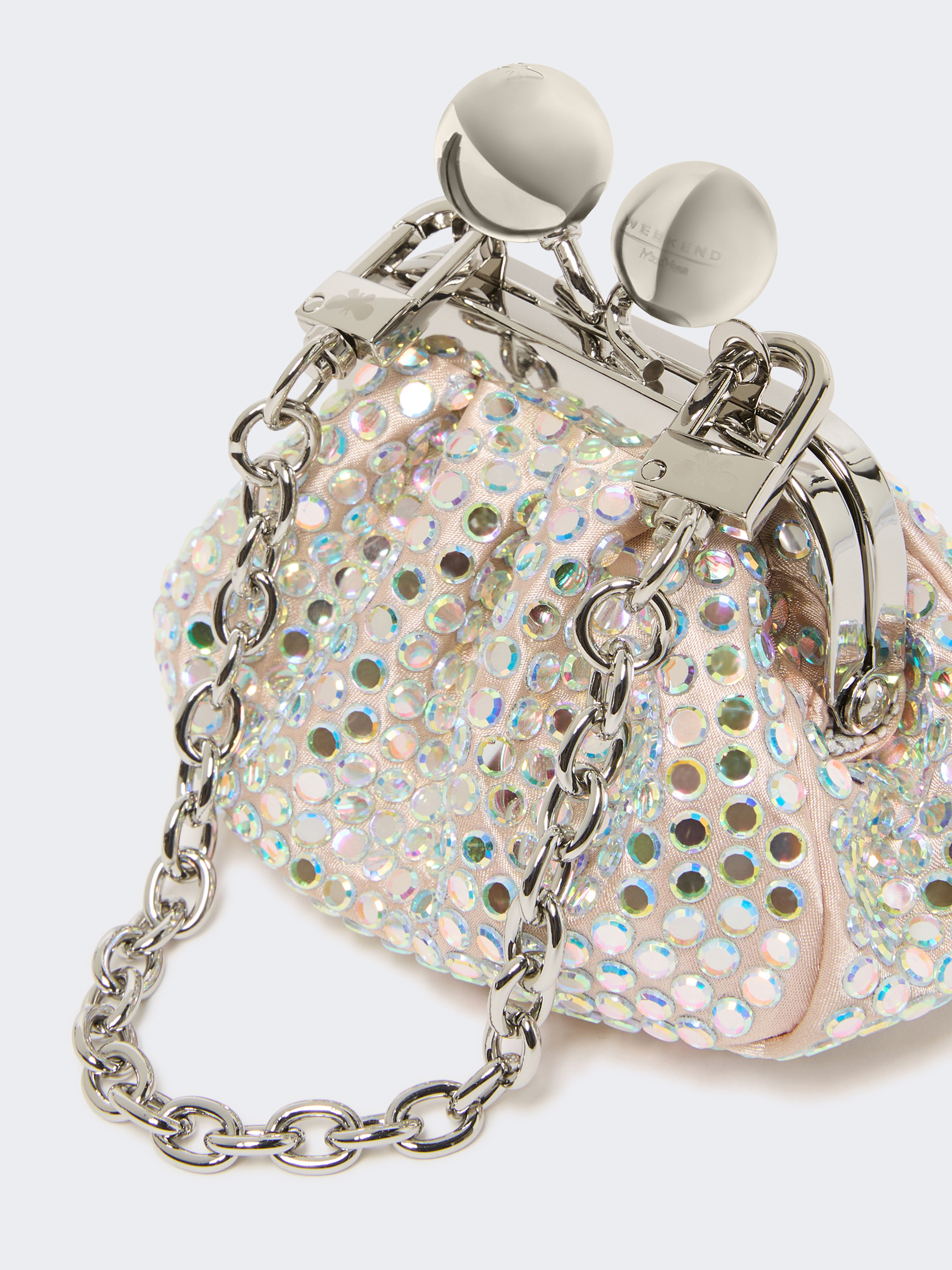 Mini Pasticcino Bag in satin with rhinestones - ANTIQUE ROSE - Weekend Max Mara - 4