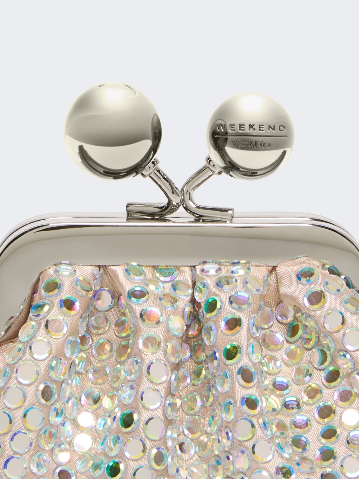 Mini Pasticcino Bag in satin with rhinestones - ANTIQUE ROSE - Weekend - 5