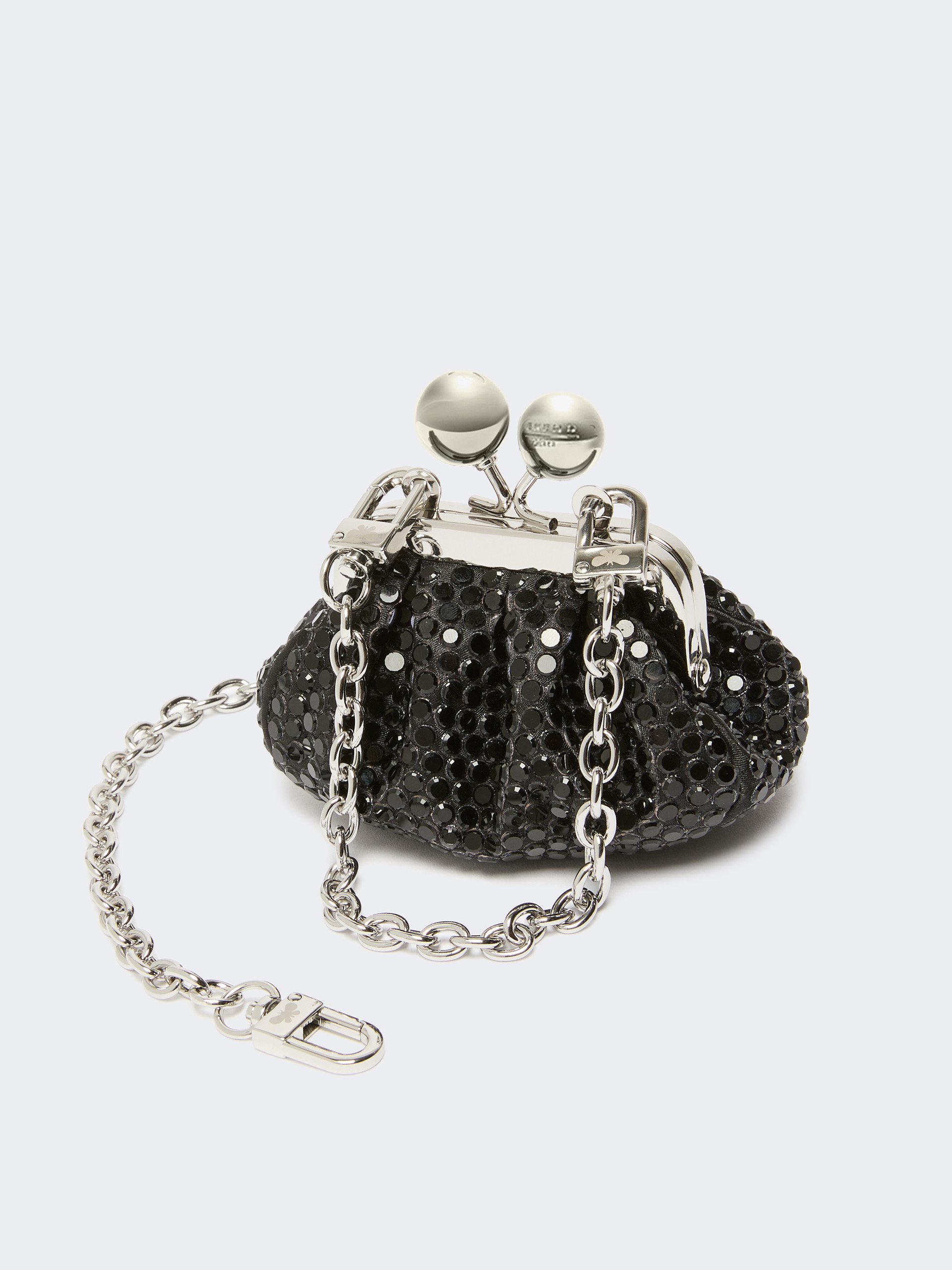 Mini Pasticcino Bag in satin with rhinestones - DARK GREY - Weekend Max Mara - 4