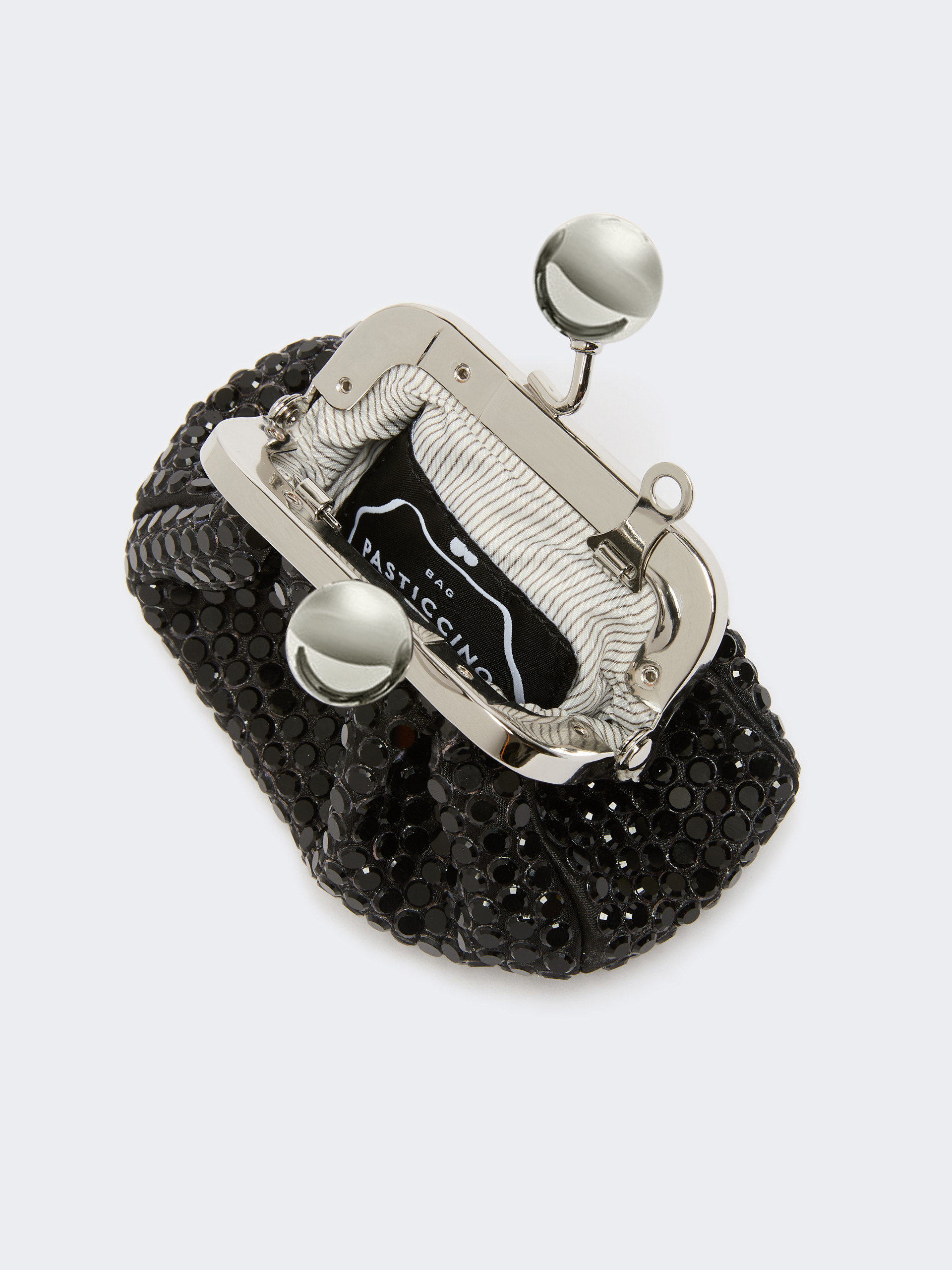Mini Pasticcino Bag in satin with rhinestones - DARK GREY - Weekend Max Mara - 6