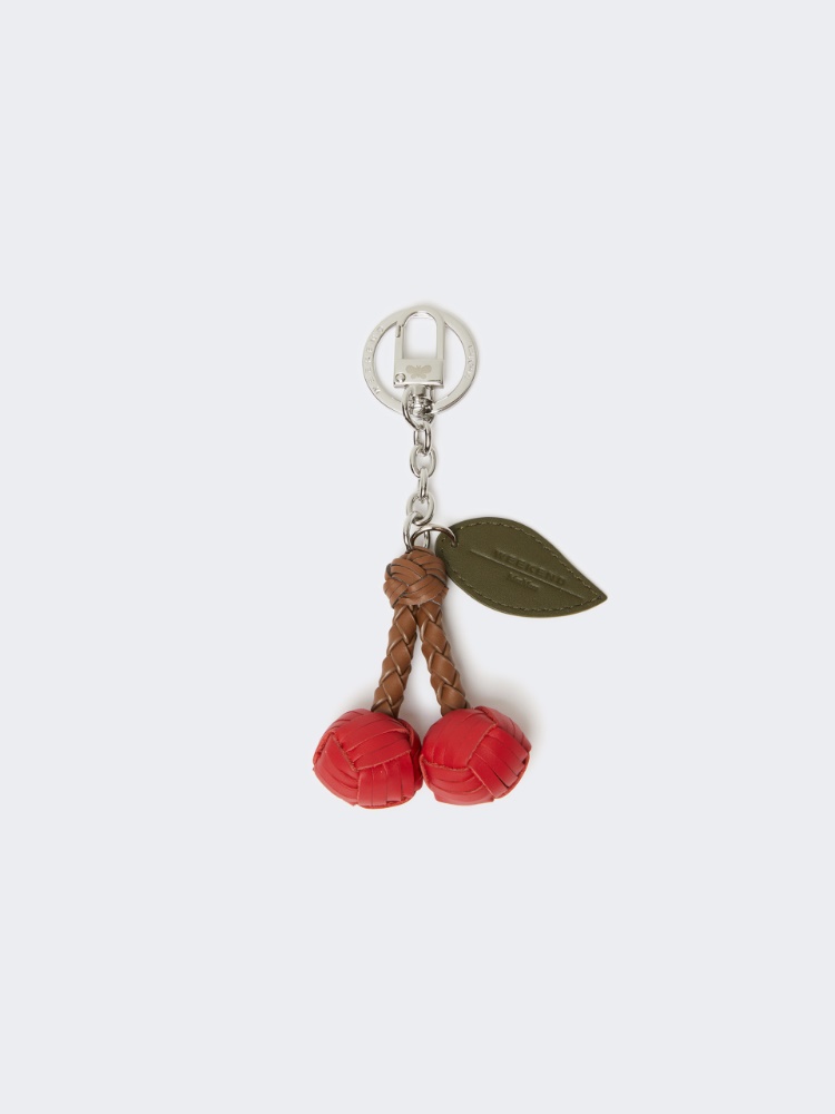 Braided leather key ring - DARK RED - Weekend