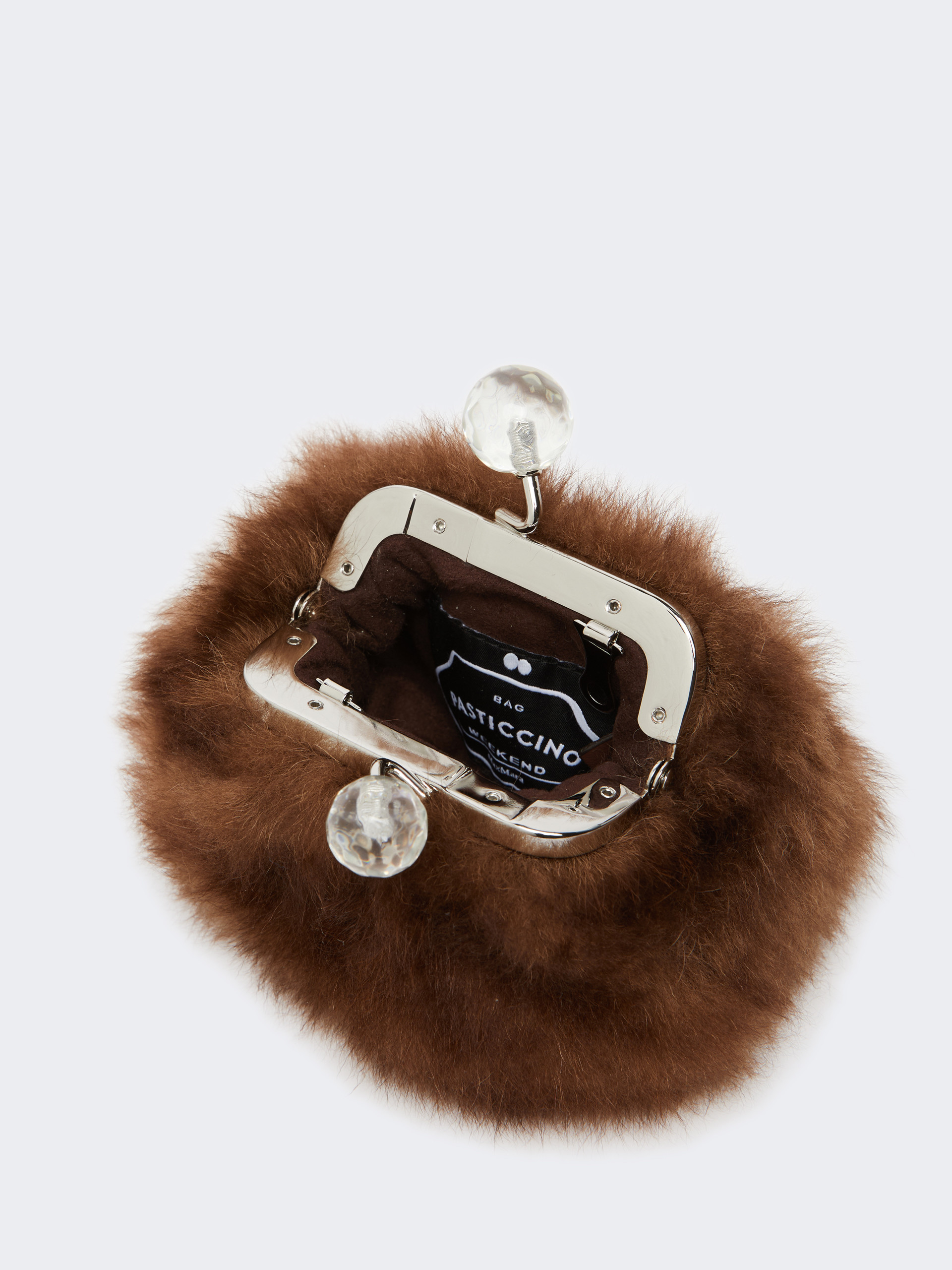 新品未使用❁Max Mara 　テディベア　ミニ クラッチ バッグ アルパカ Mini Pasticcino Bag in fluffy sheepskin, caramel | Weekend Max Mara