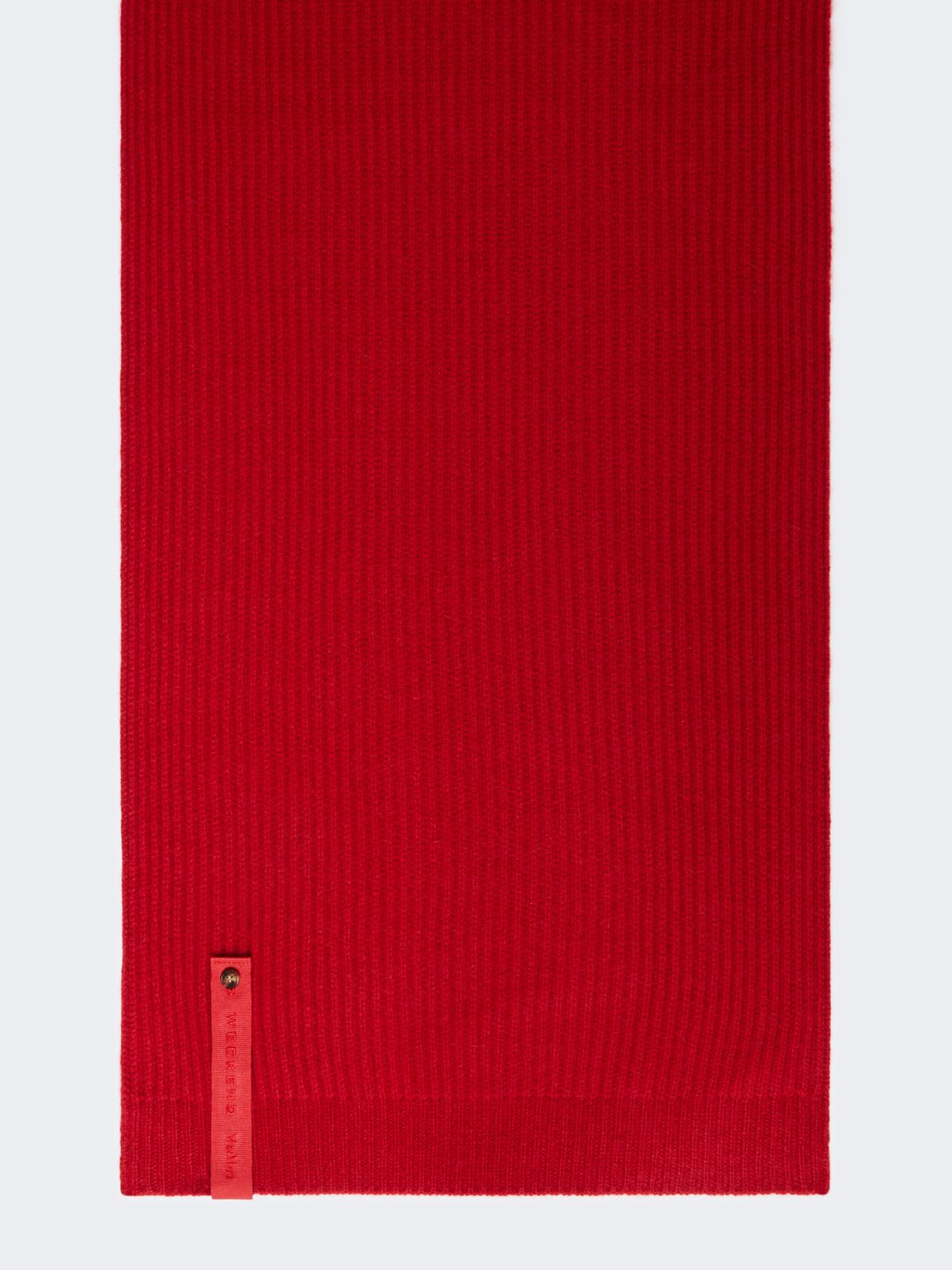 Ribbed cashmere scarf - DARK RED - Weekend