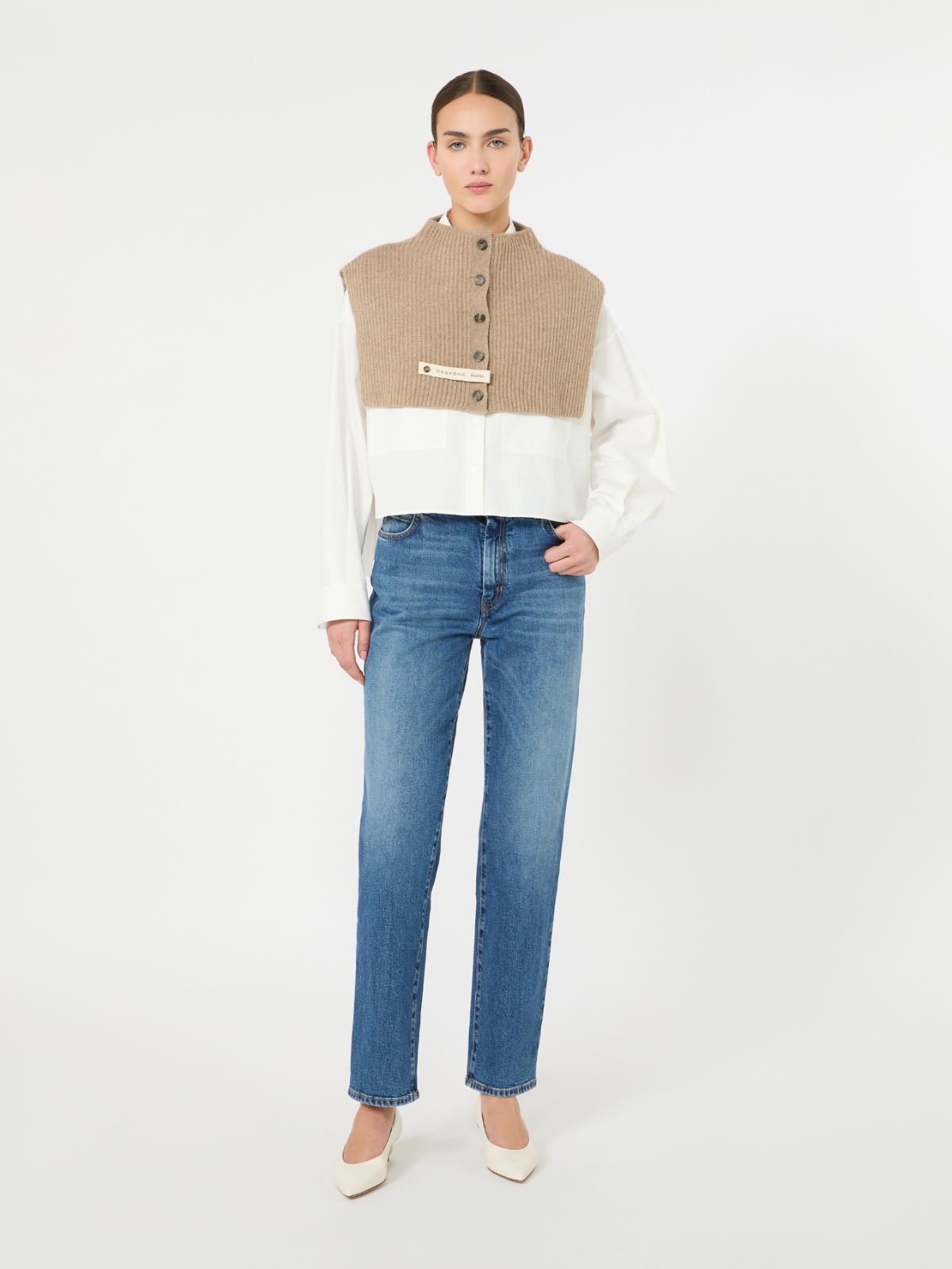 Cashmere knit collar - BEIGE SHADED - Weekend