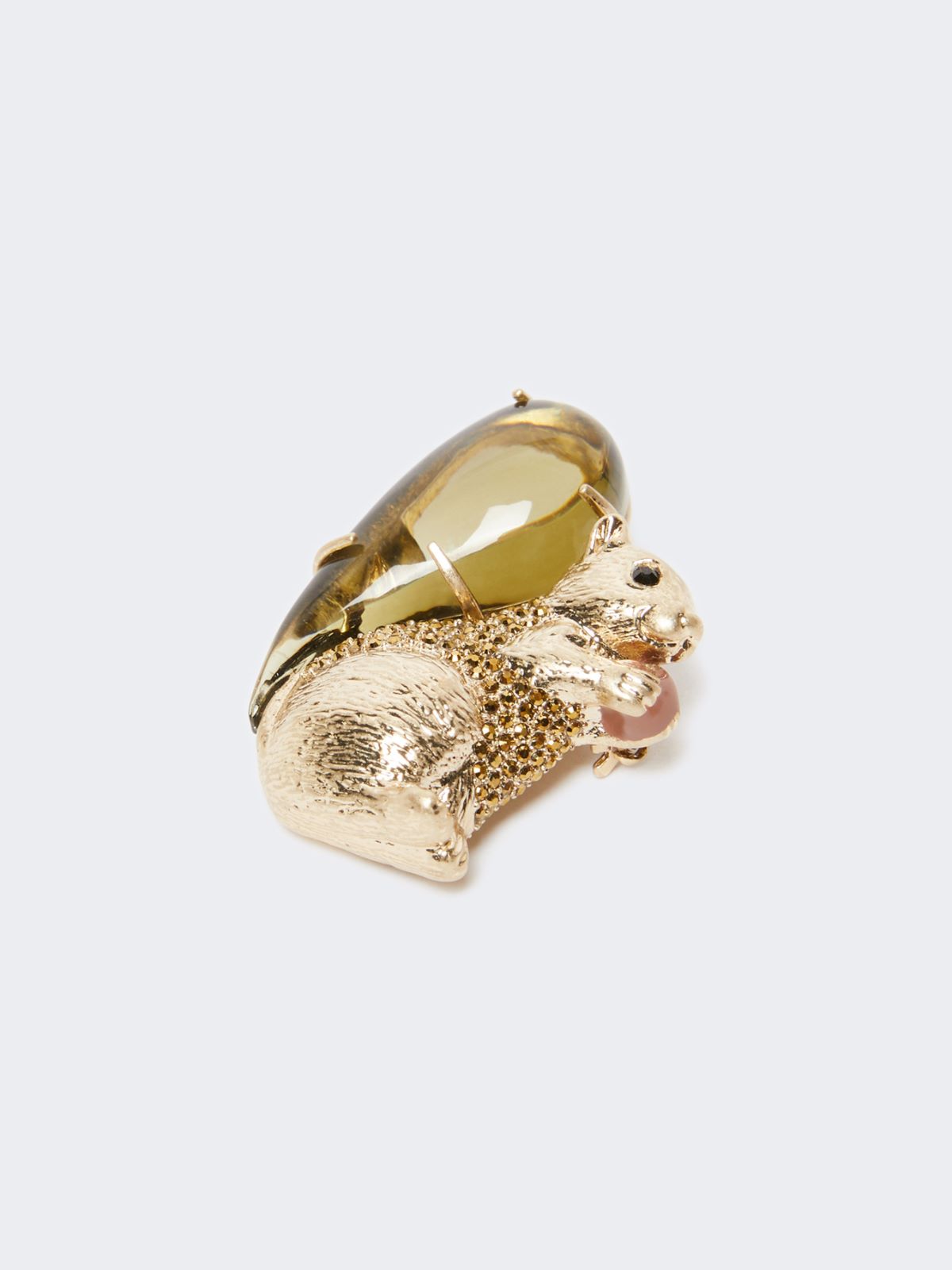 Resin and glass brooch - BROWN - Weekend - 2