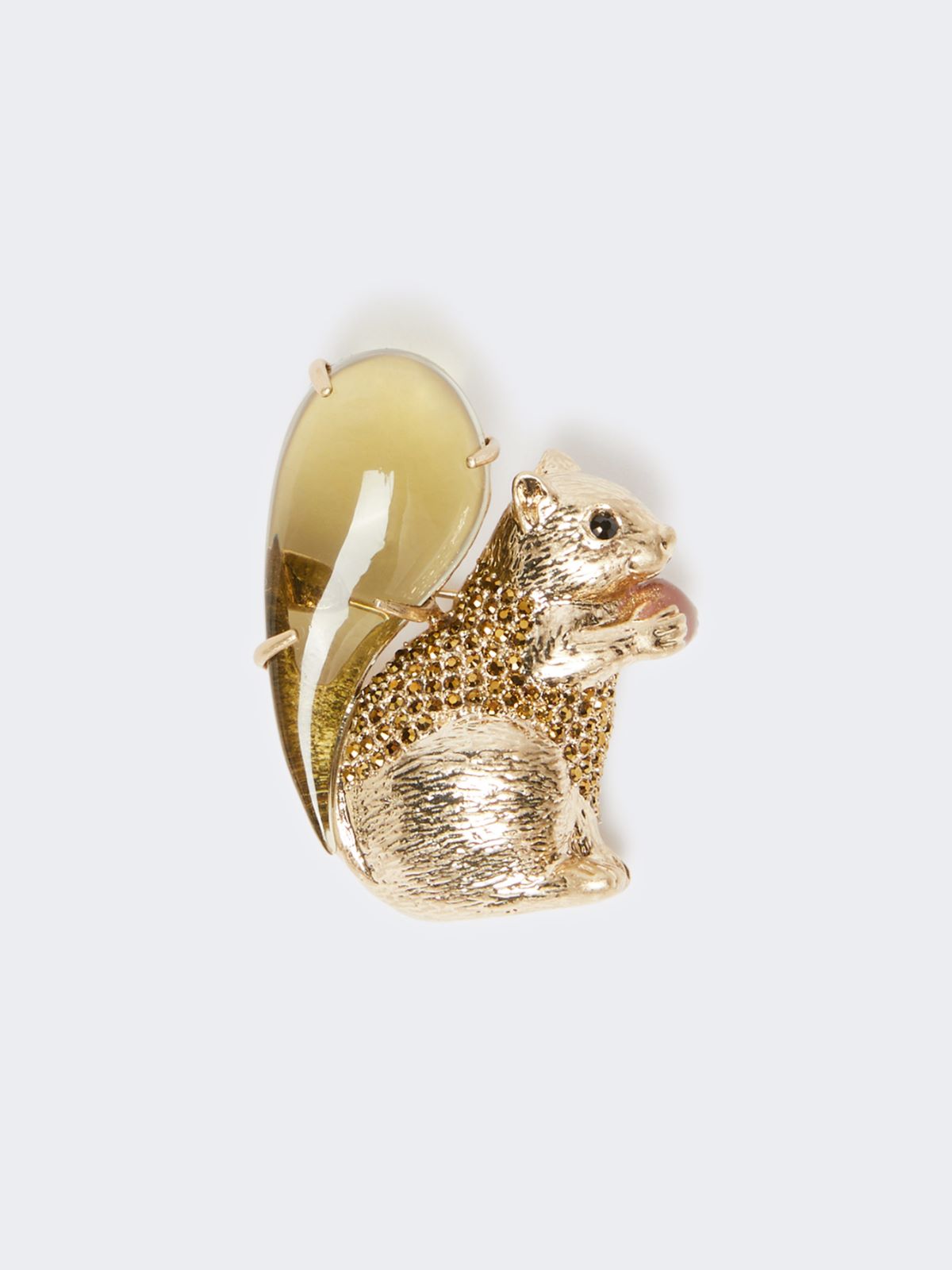 Resin and glass brooch - BROWN - Weekend