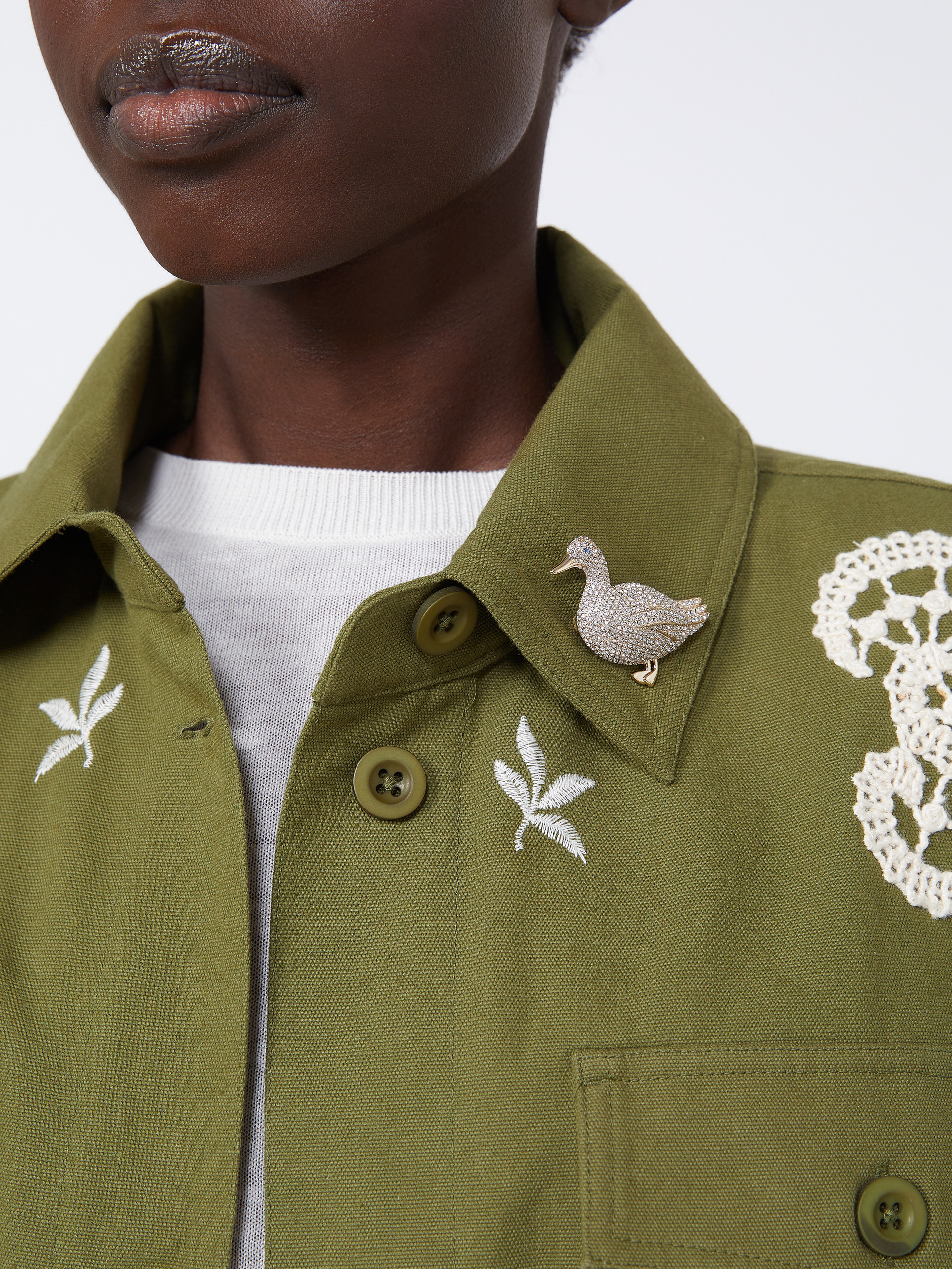 Metal brooch with rhinestones - OPTICAL WHITE - Weekend Max Mara - 5