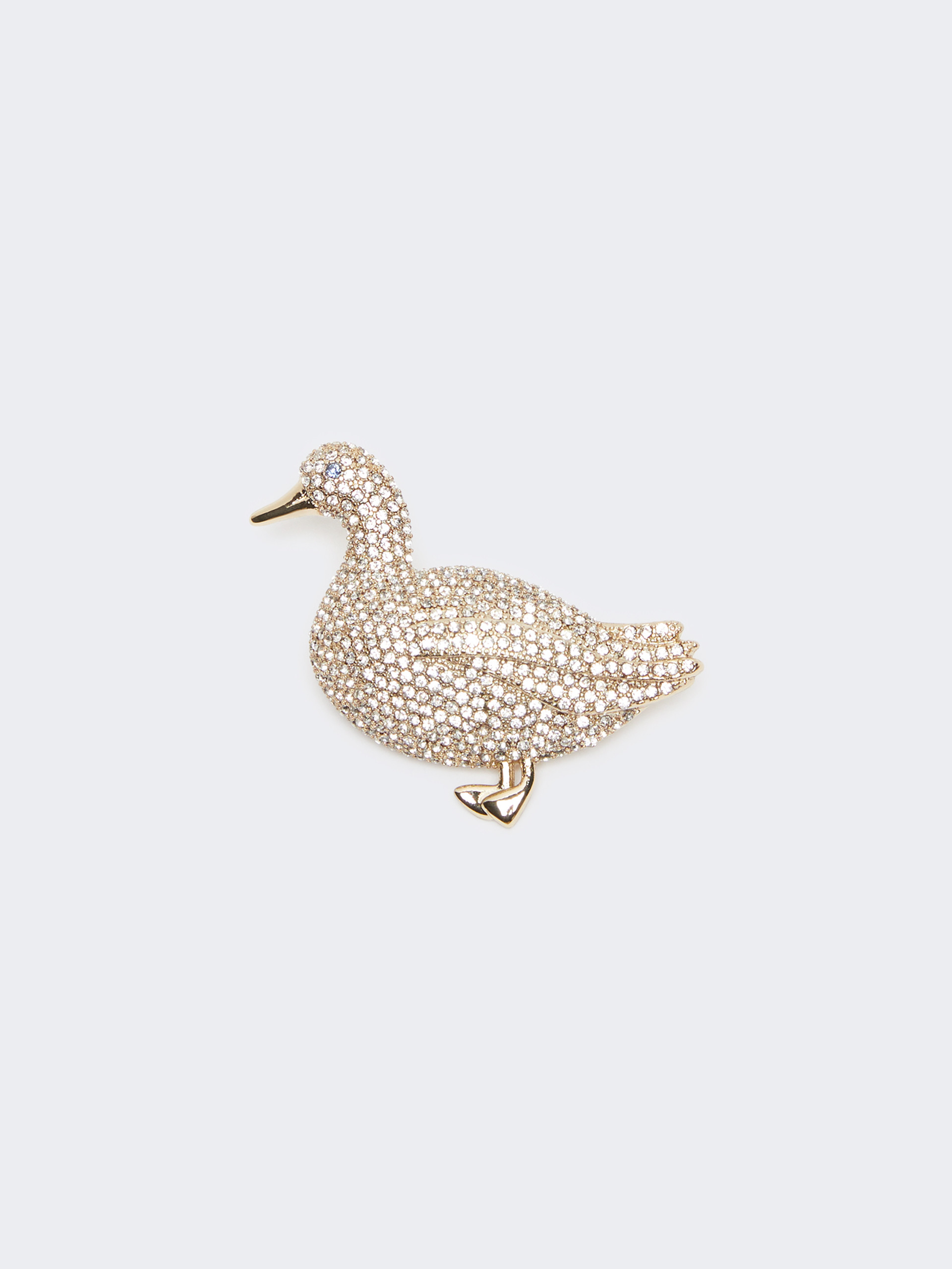 Metal brooch with rhinestones - OPTICAL WHITE - Weekend Max Mara