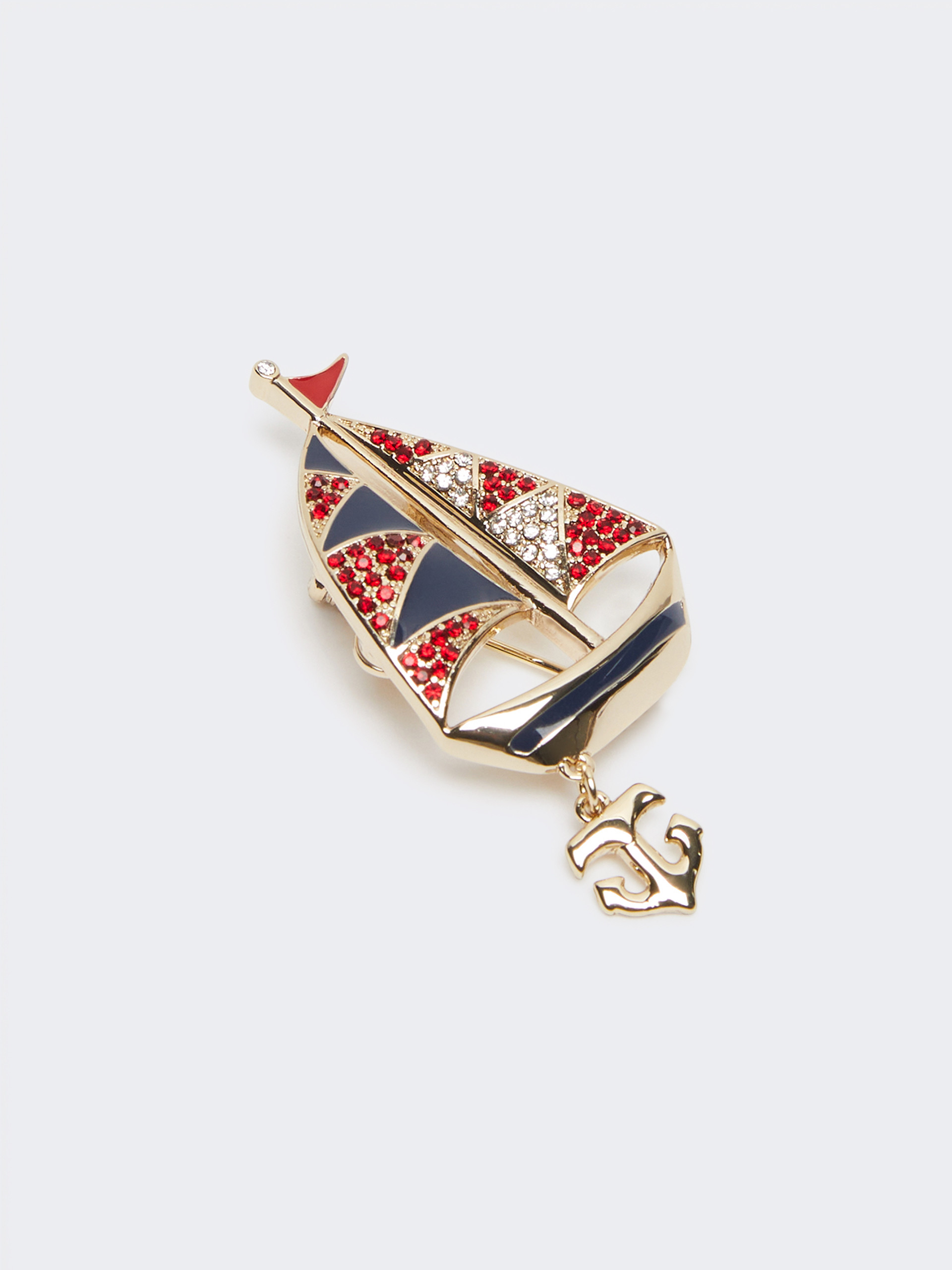Metal brooch with rhinestones - SKY BLUE - Weekend Max Mara - 3