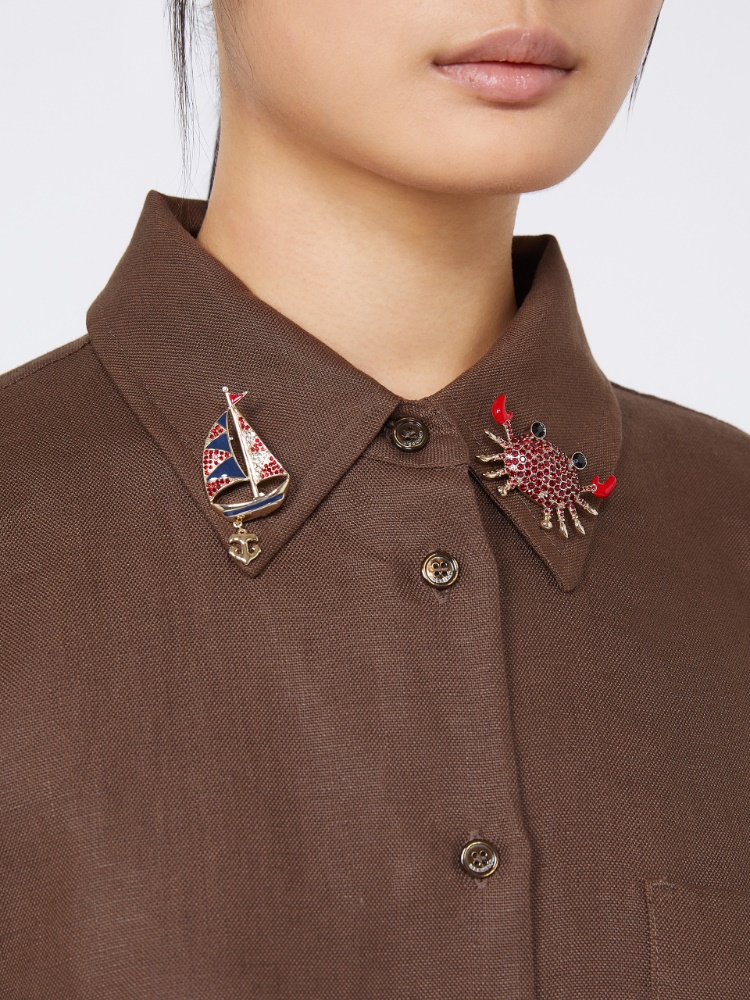 Metal brooch with rhinestones - SKY BLUE - Weekend - 2