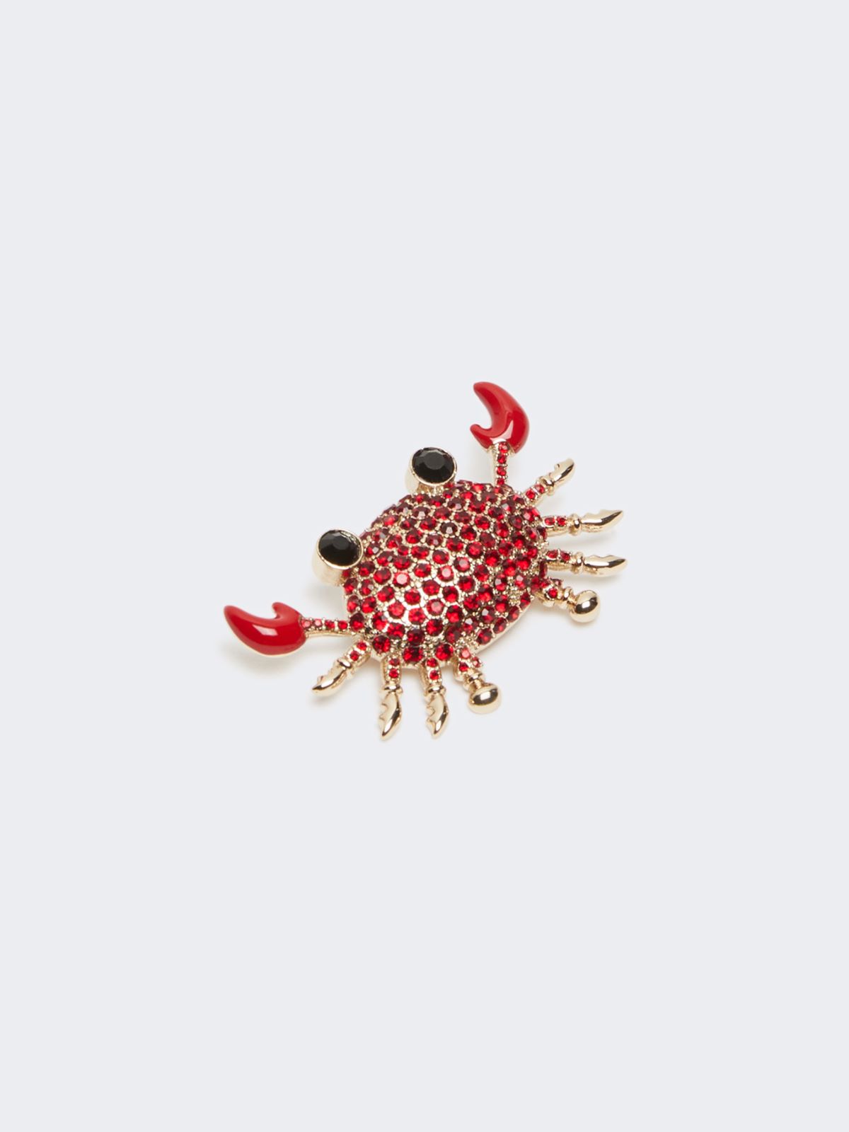 Metal brooch with rhinestones - RED - Weekend - 3