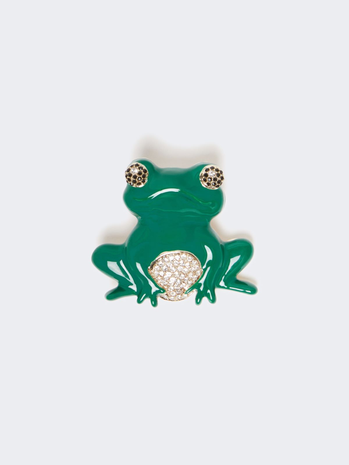 Enamel metal and glass brooch - GREEN - Weekend