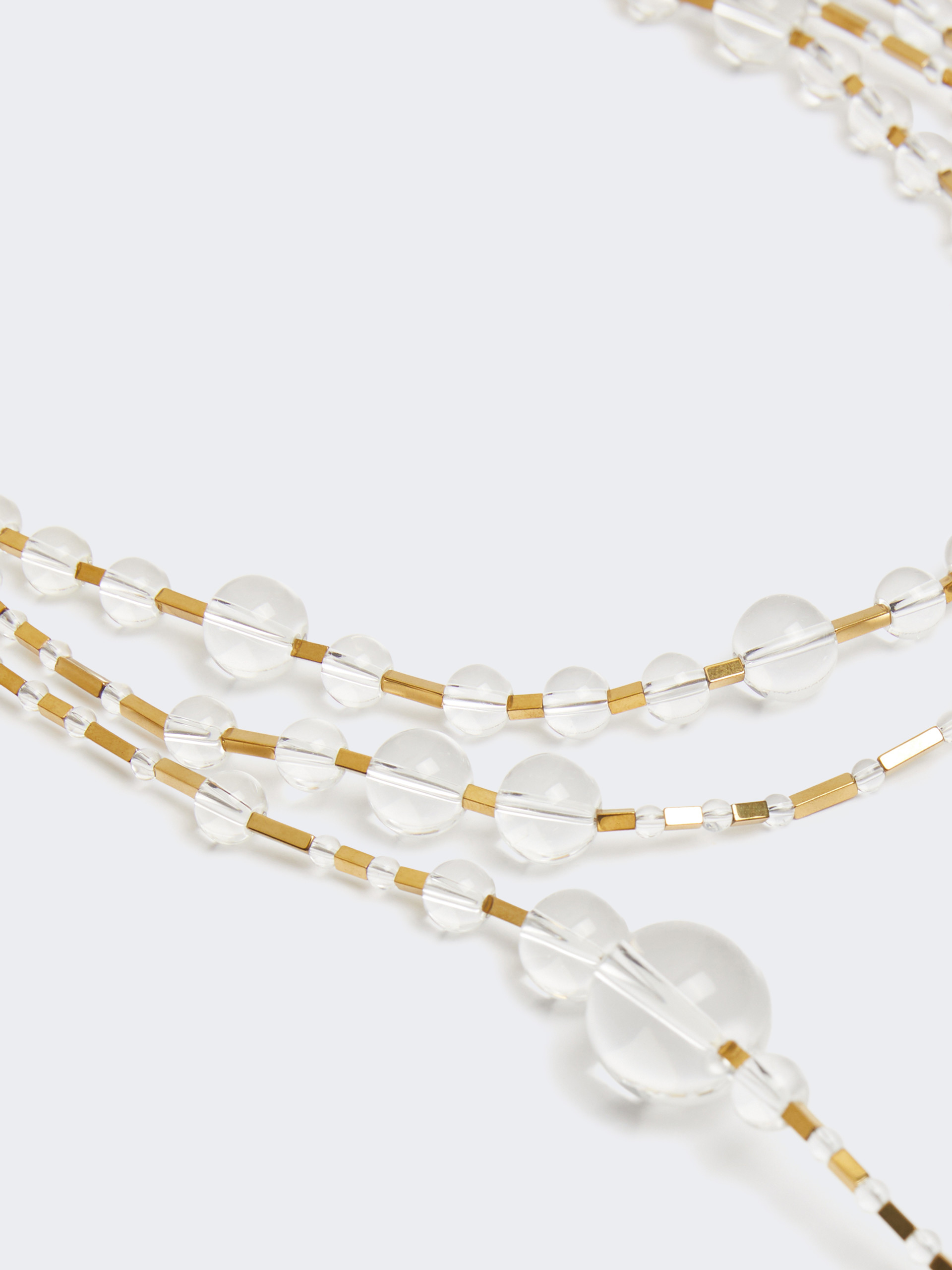 Multi-strand metal and glass necklace - OPTICAL WHITE - Weekend Max Mara - 2
