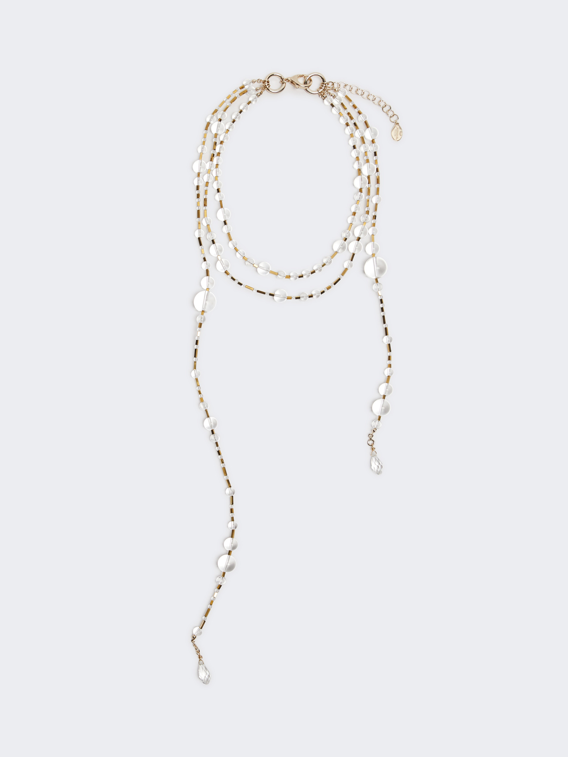 Multi-strand metal and glass necklace - OPTICAL WHITE - Weekend Max Mara