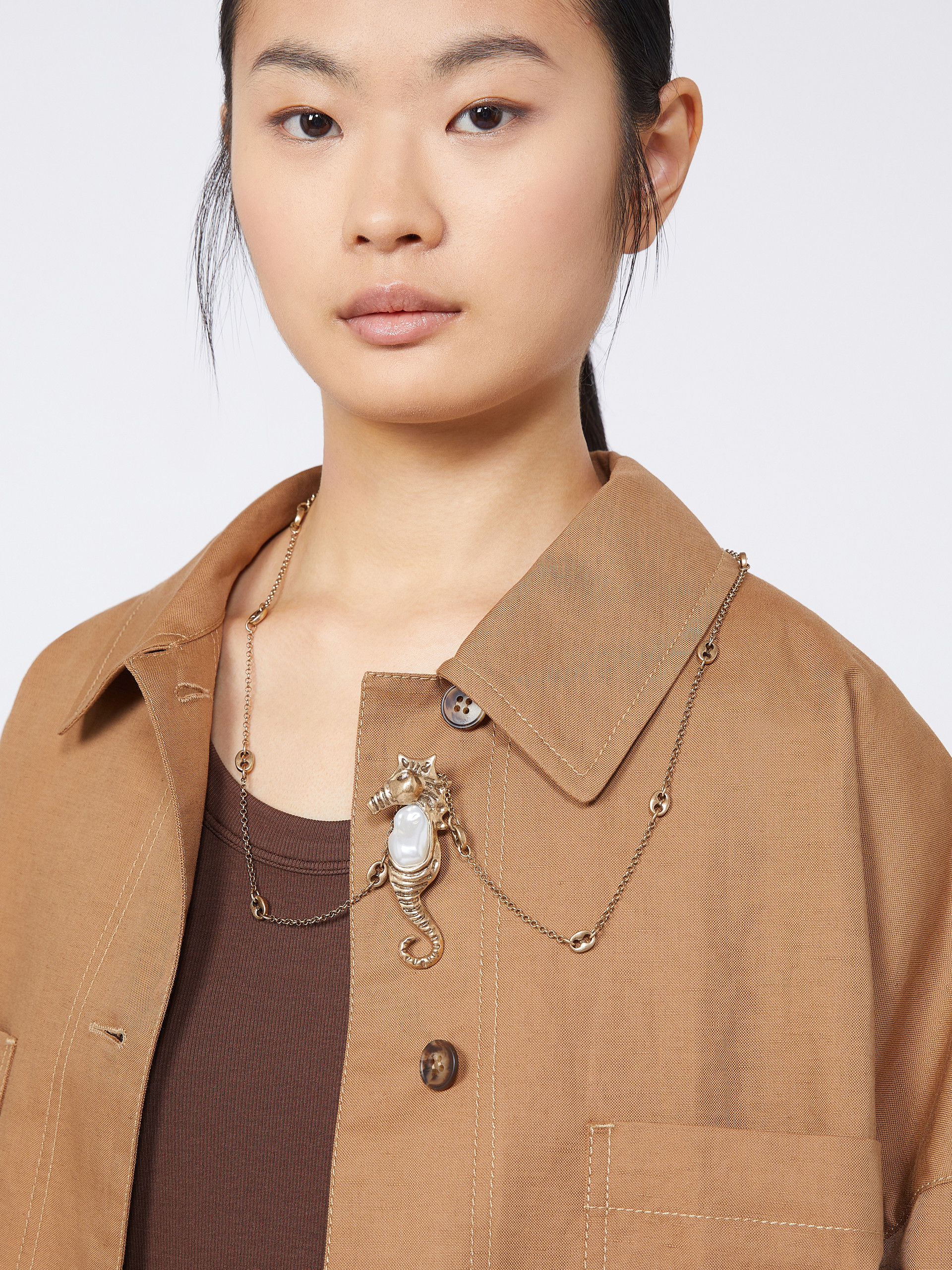 Metallic necklace with pin pendant - GOLD - Weekend Max Mara - 3