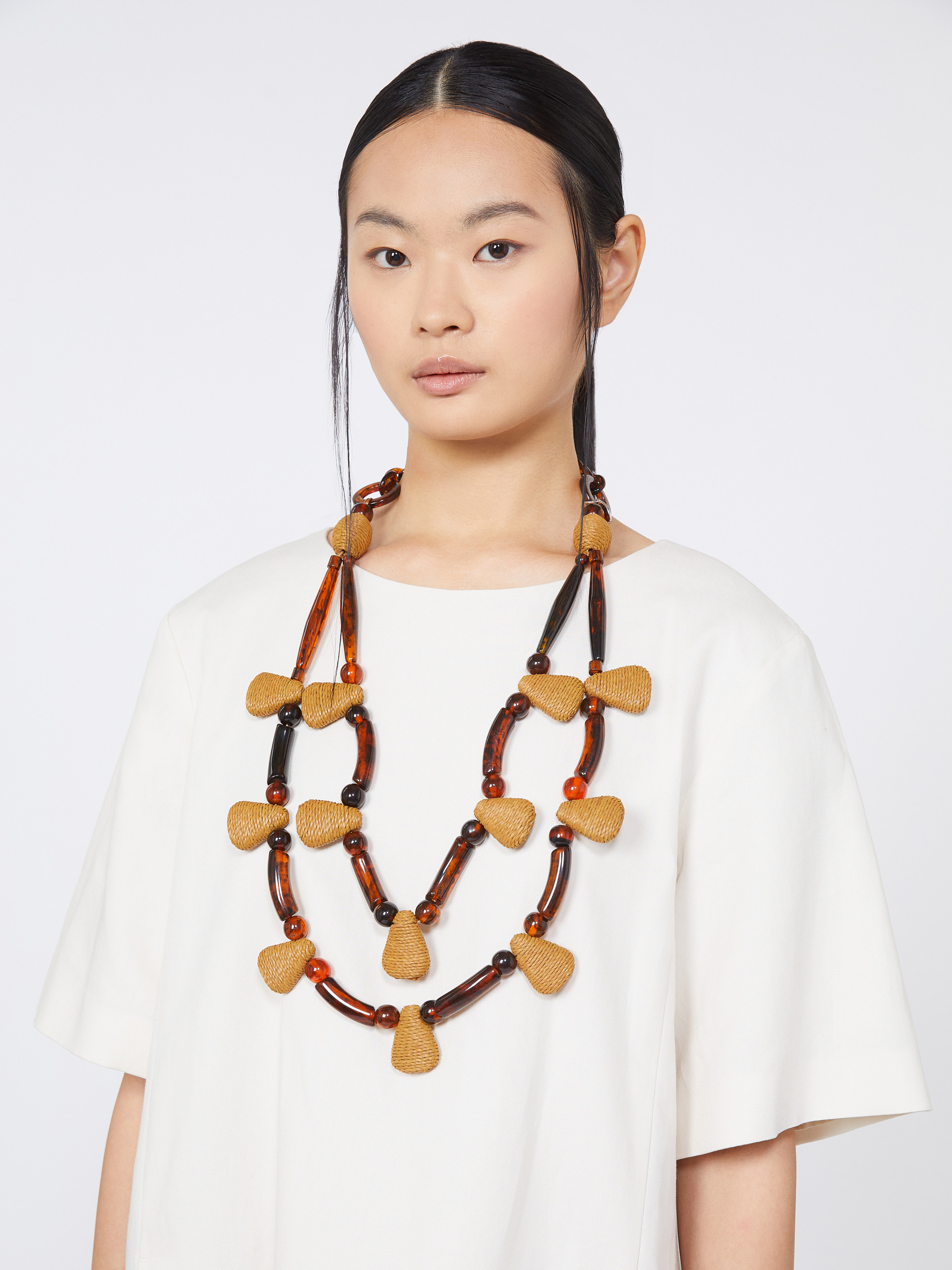 Raffia and resin necklace - CARAMEL - Weekend Max Mara - 4
