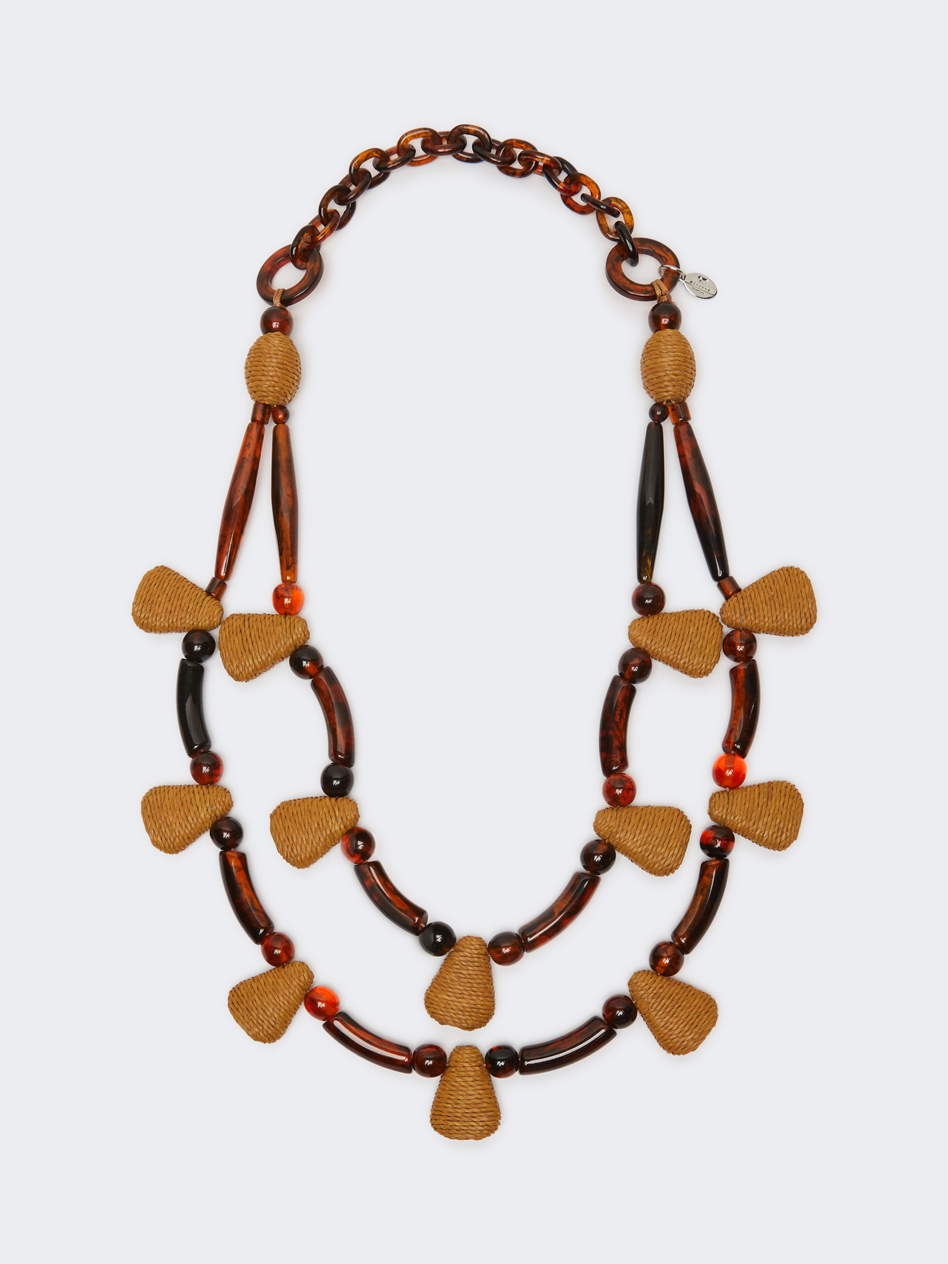 Raffia and resin necklace - CARAMEL - Weekend Max Mara