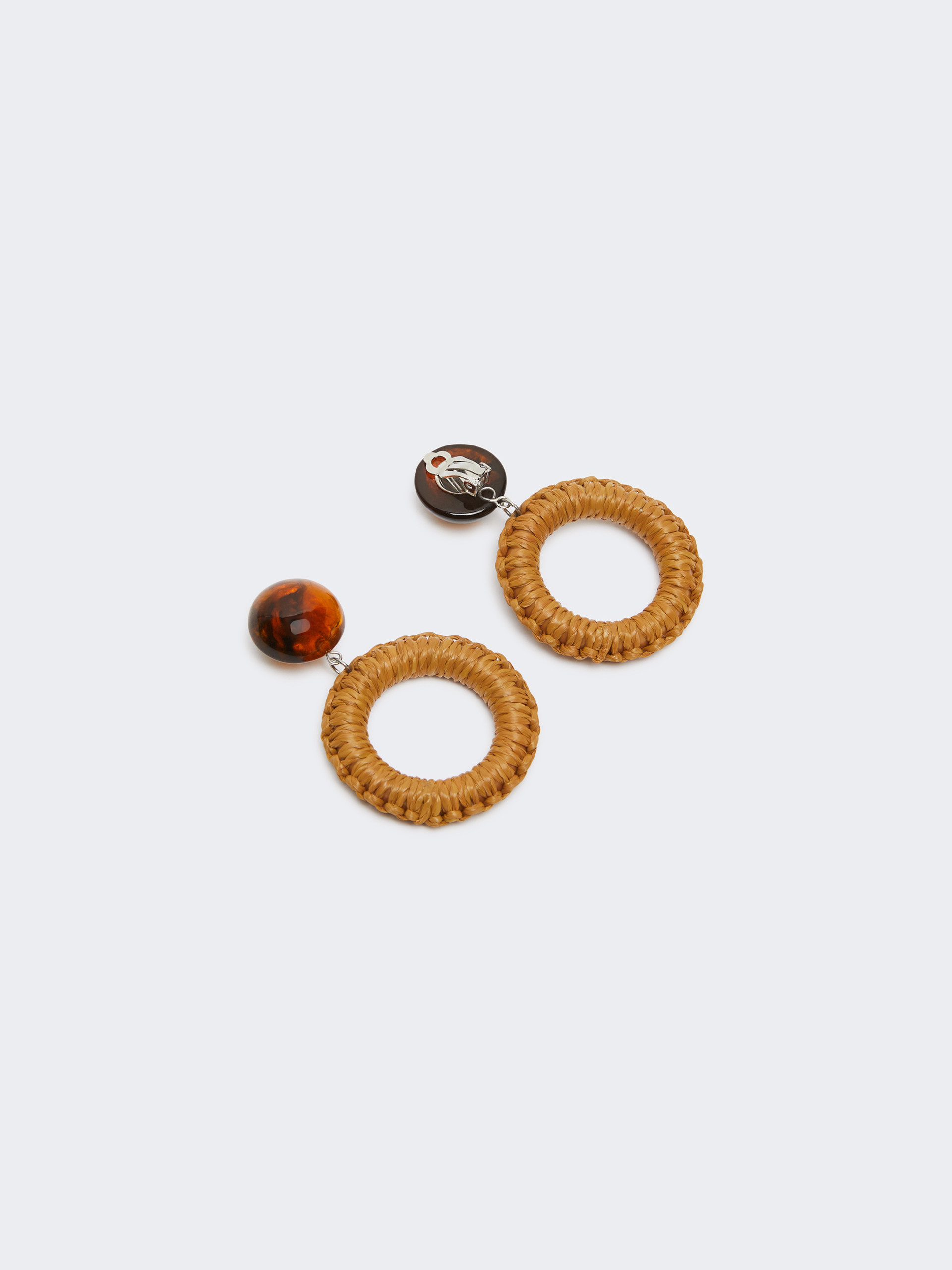 Raffia and resin earrings - CARAMEL - Weekend Max Mara - 2