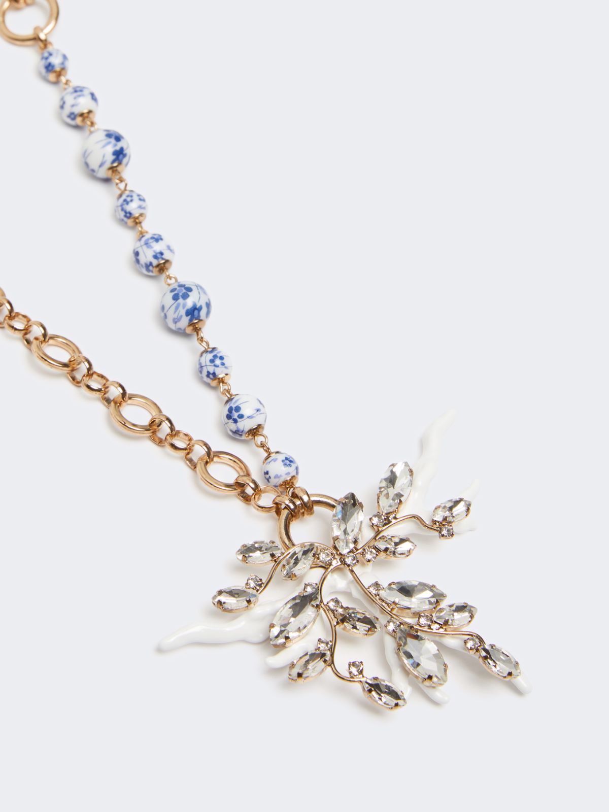 Metallic and ceramic chain necklace - GOLD - Weekend - 2