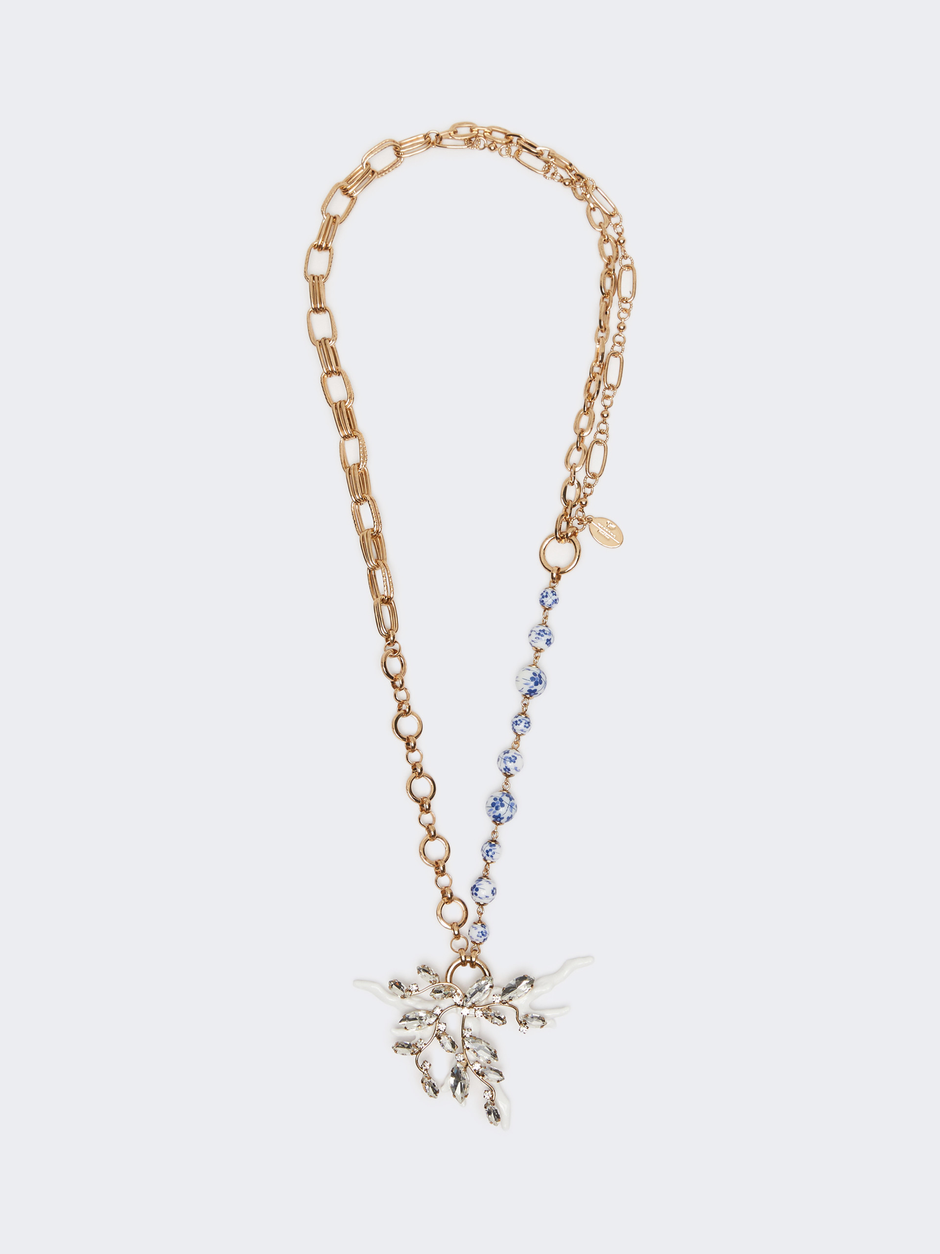 Metallic and ceramic chain necklace - GOLD - Weekend Max Mara