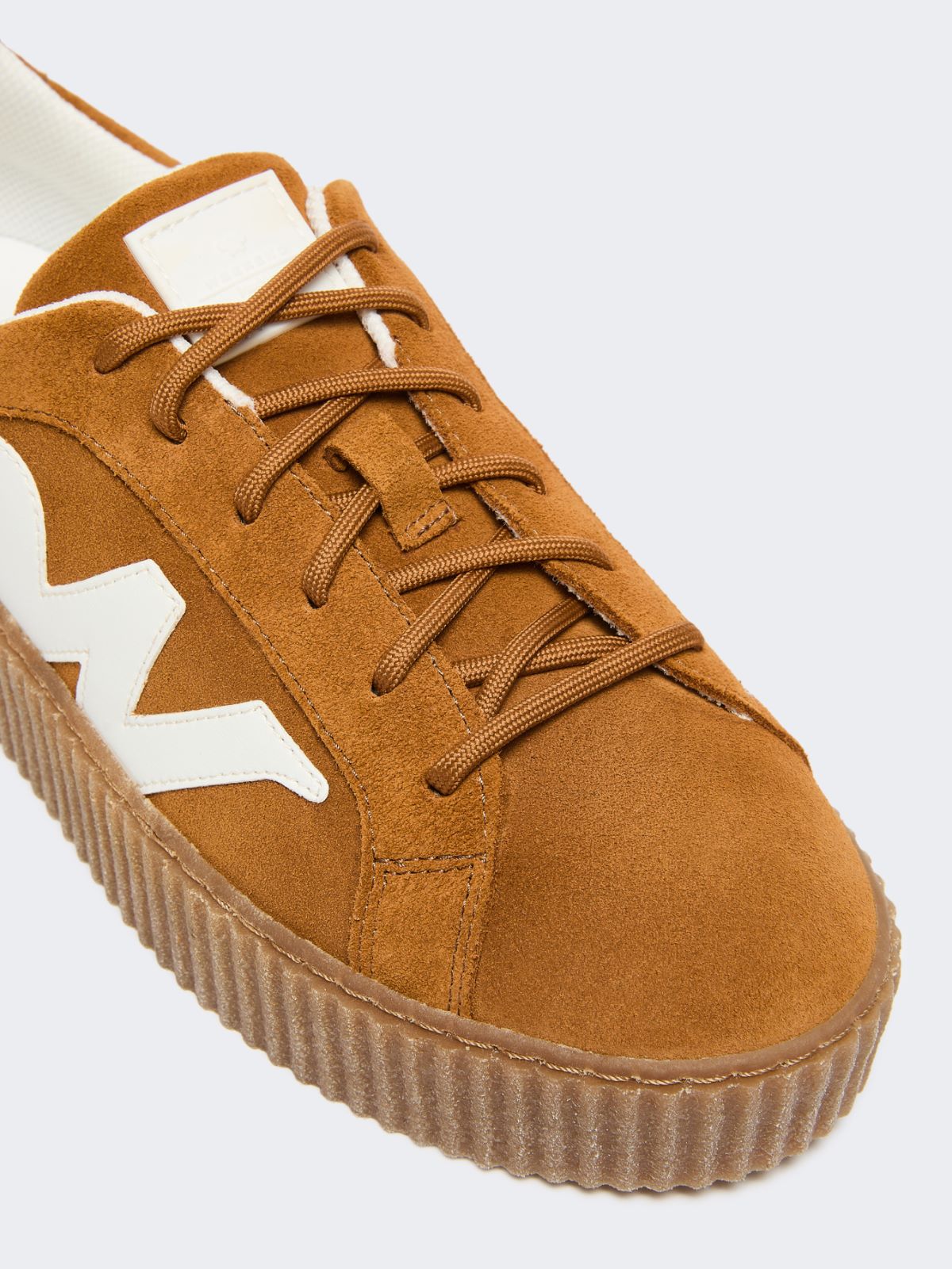 Sneaker in crosta con logo - ROSSO MARRONE - Weekend - 4