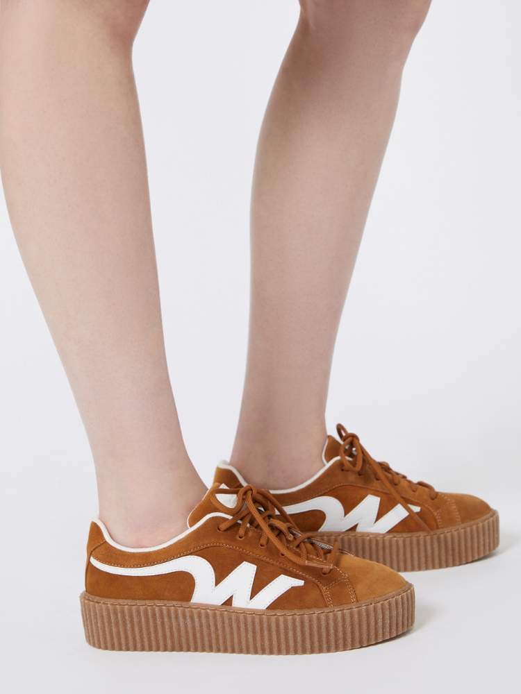 Sneaker in crosta con logo - ROSSO MARRONE - Weekend - 8