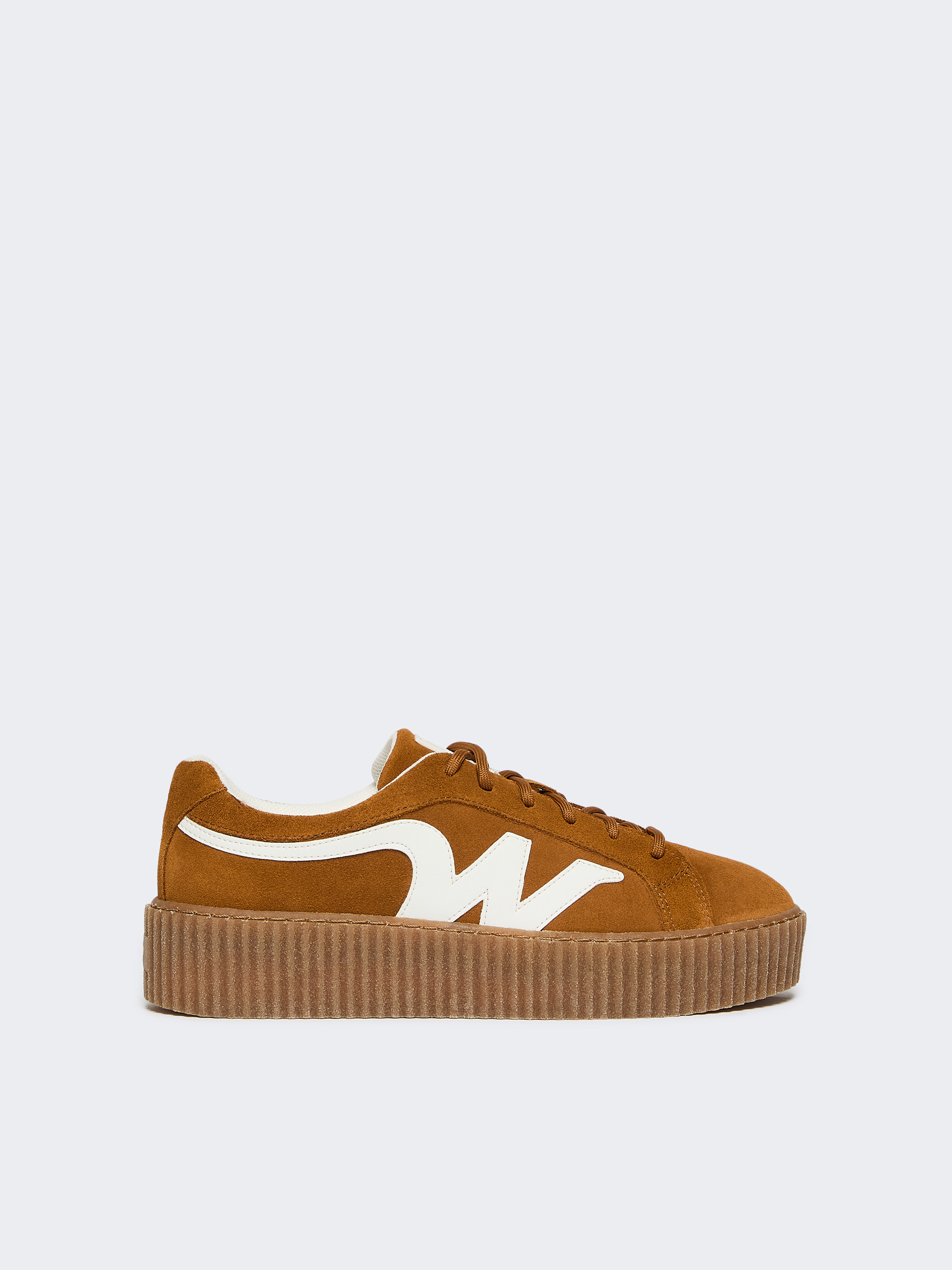 Split leather logo sneakers - RED BROWN - Weekend Max Mara