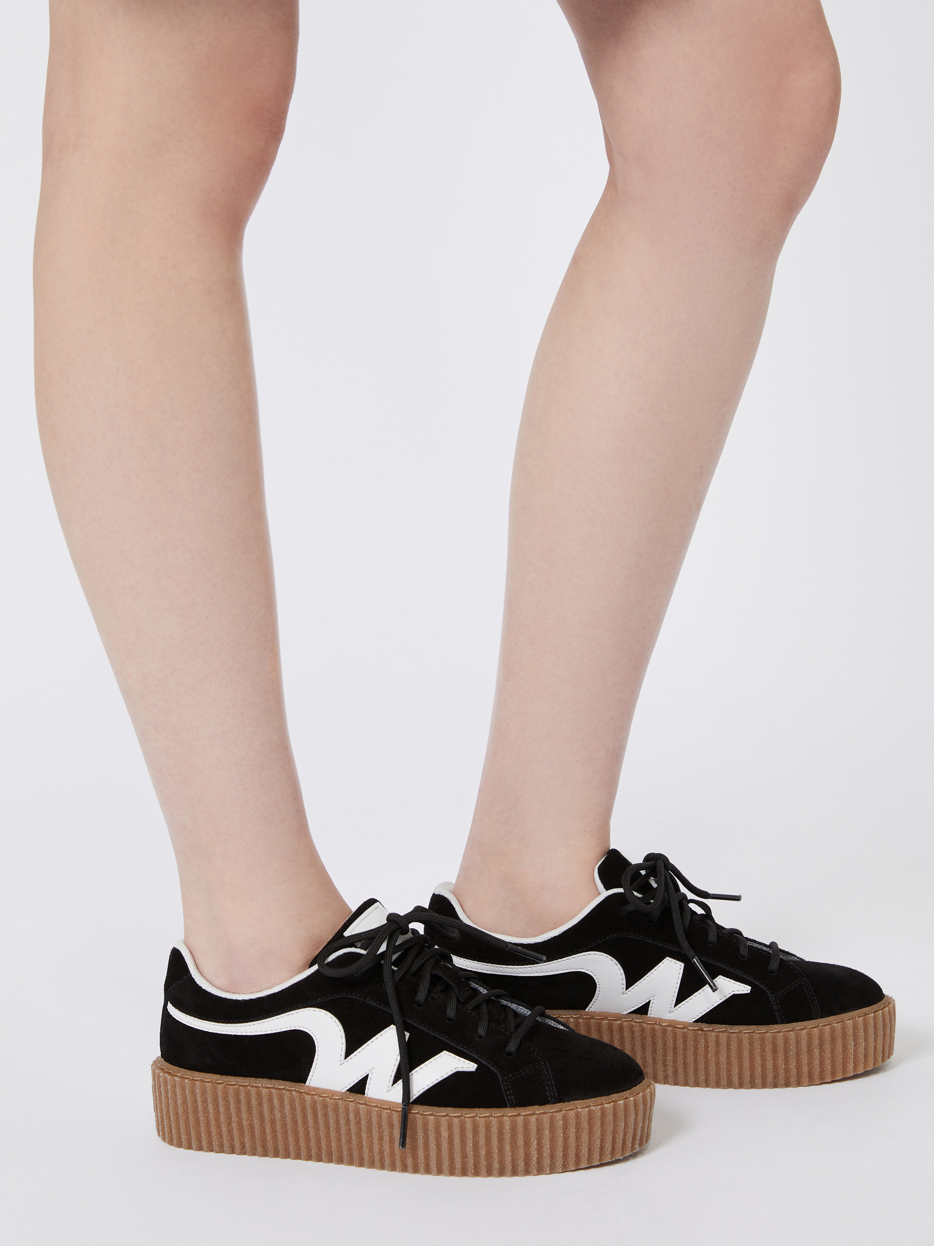 Split leather logo sneakers - BLACK - Weekend Max Mara - 6