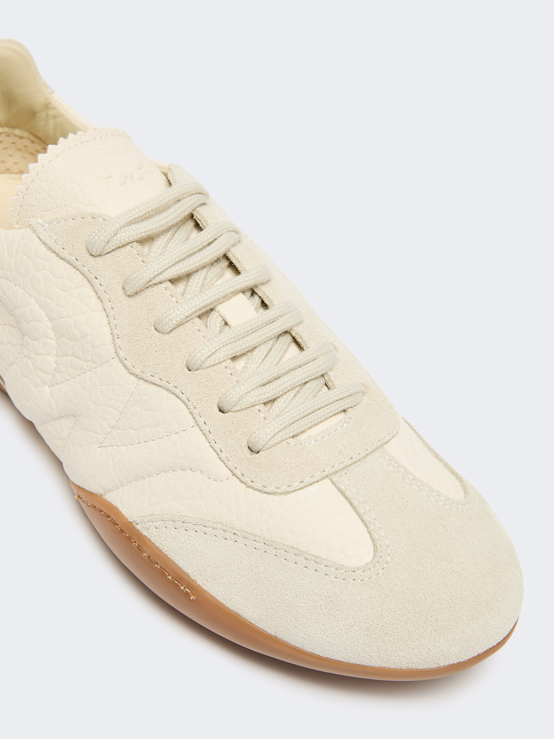 Grain leather flat sneakers - IVORY - Weekend Max Mara - 4