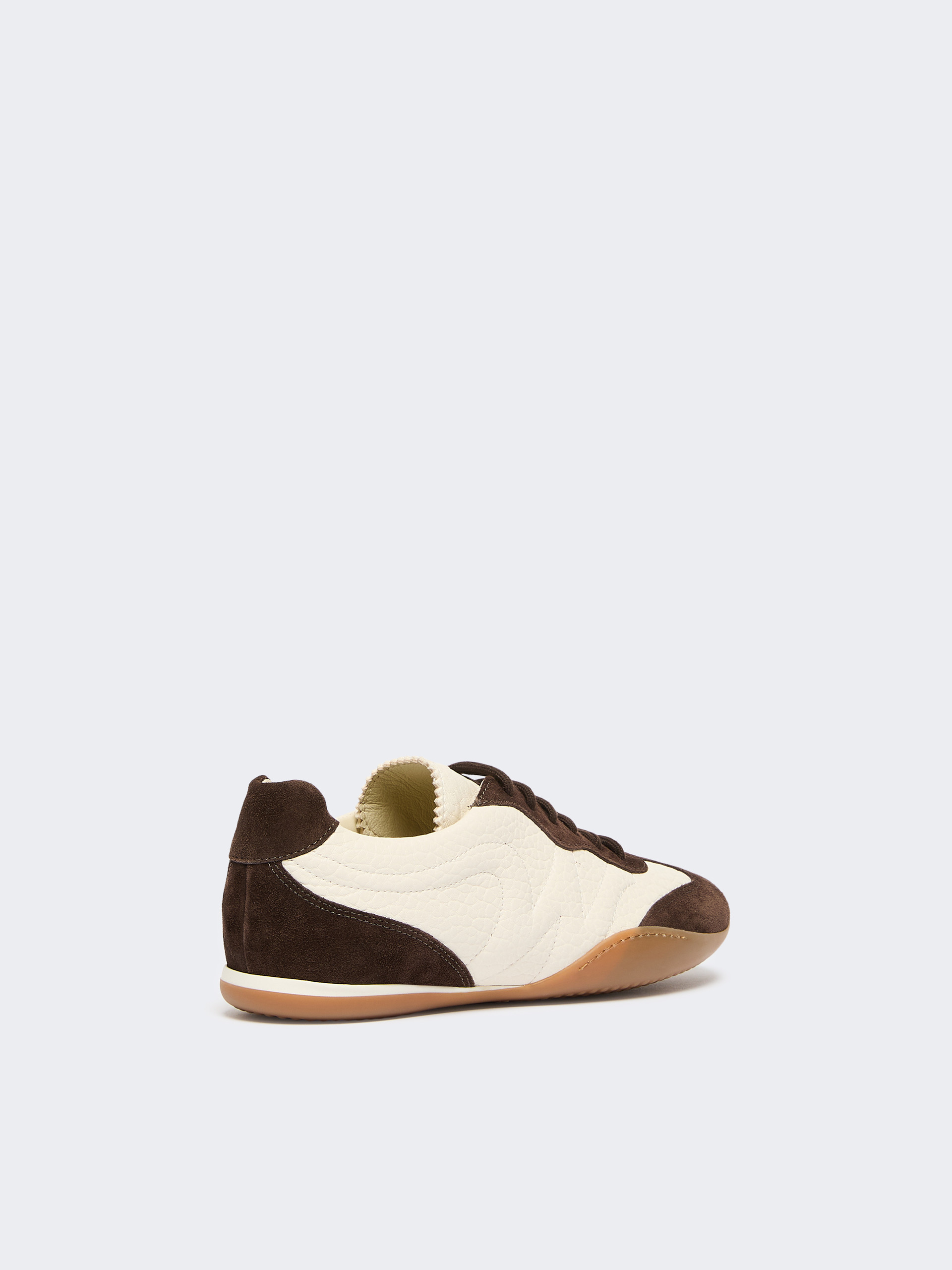 Grain leather flat sneakers - OPTICAL WHITE - Weekend Max Mara - 3
