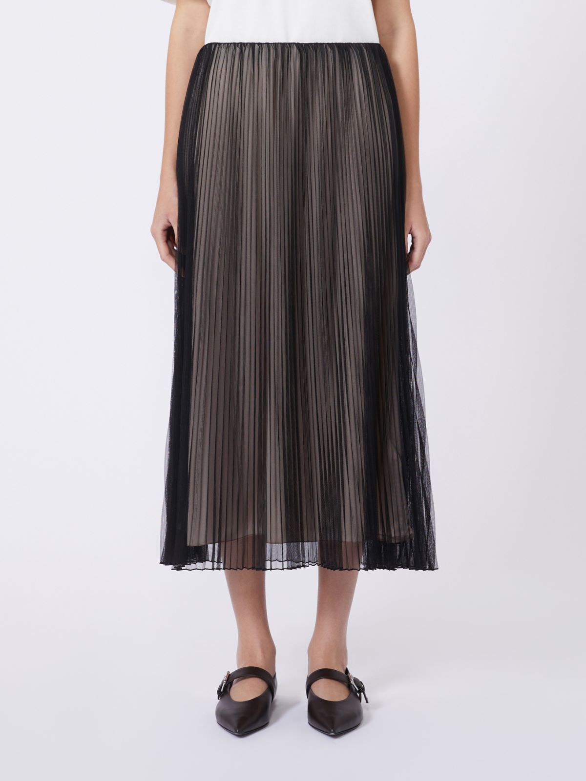 Plissé-pleated tulle skirt - BLACK - Weekend - 2