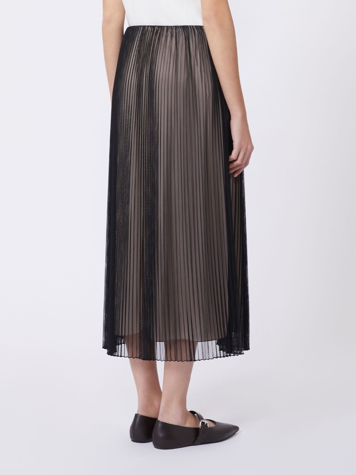 Plissé-pleated tulle skirt - BLACK - Weekend - 3