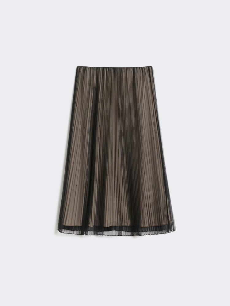 Plissé-pleated tulle skirt - BLACK - Weekend - 2